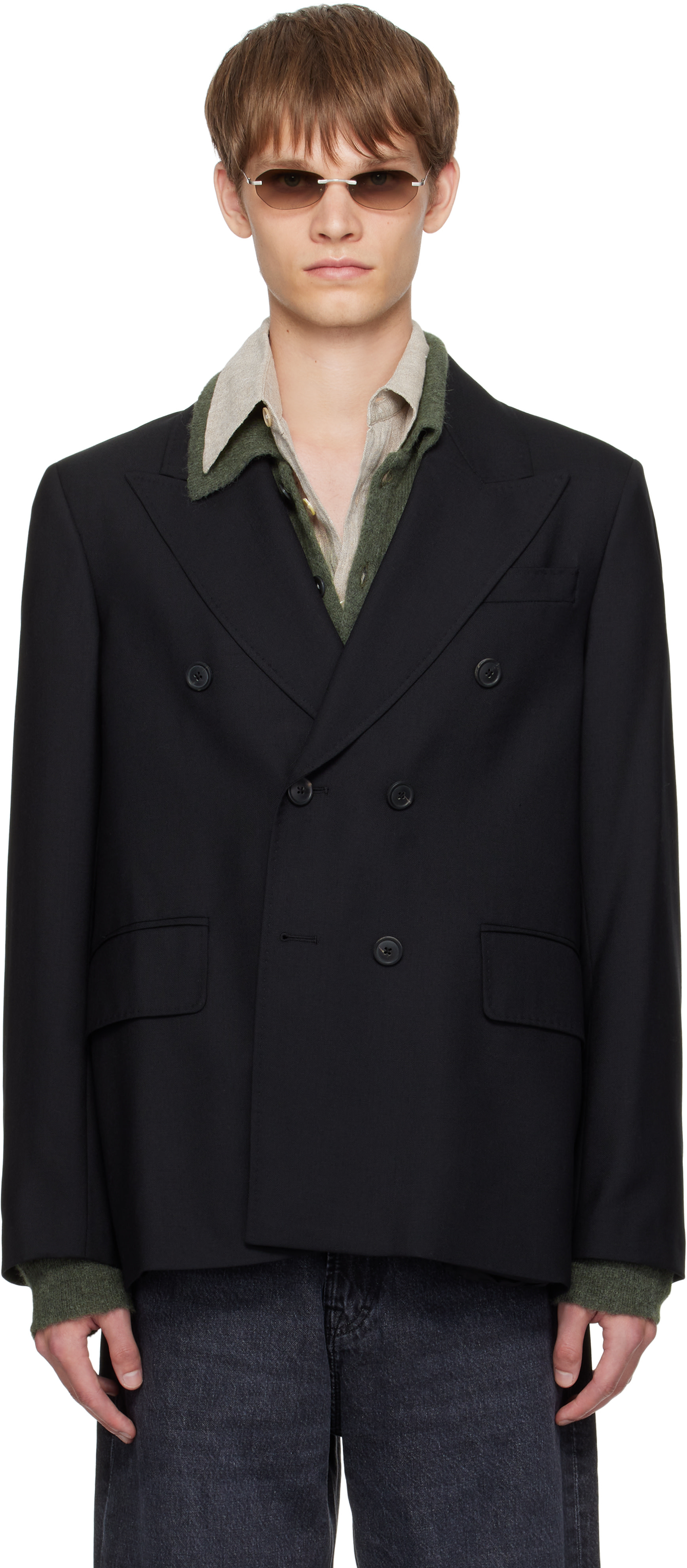 OUR LEGACY: Black Unstructured DB Blazer | SSENSE