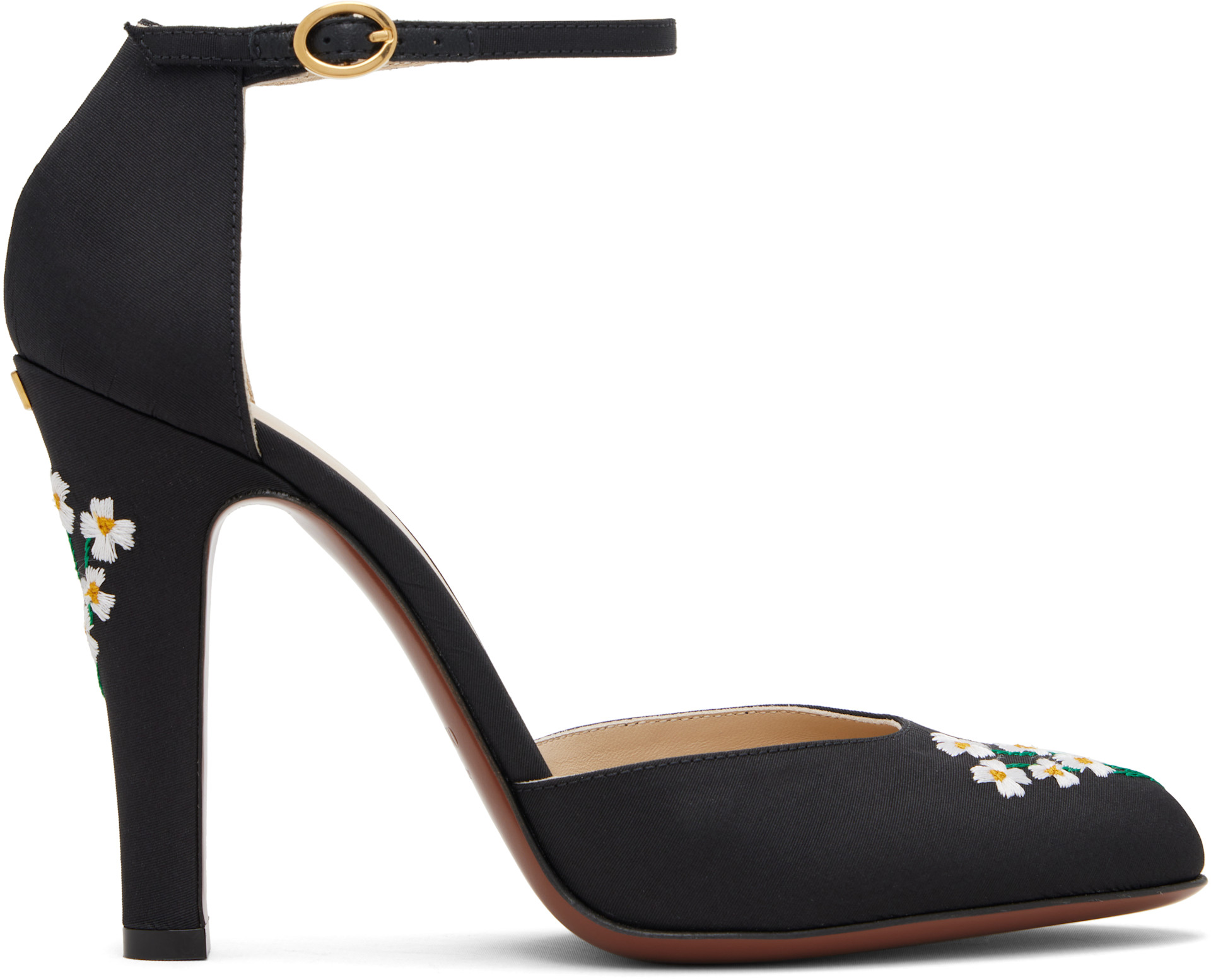 Valentino Garavani: Black Hi Dolly Fabric Heels | SSENSE