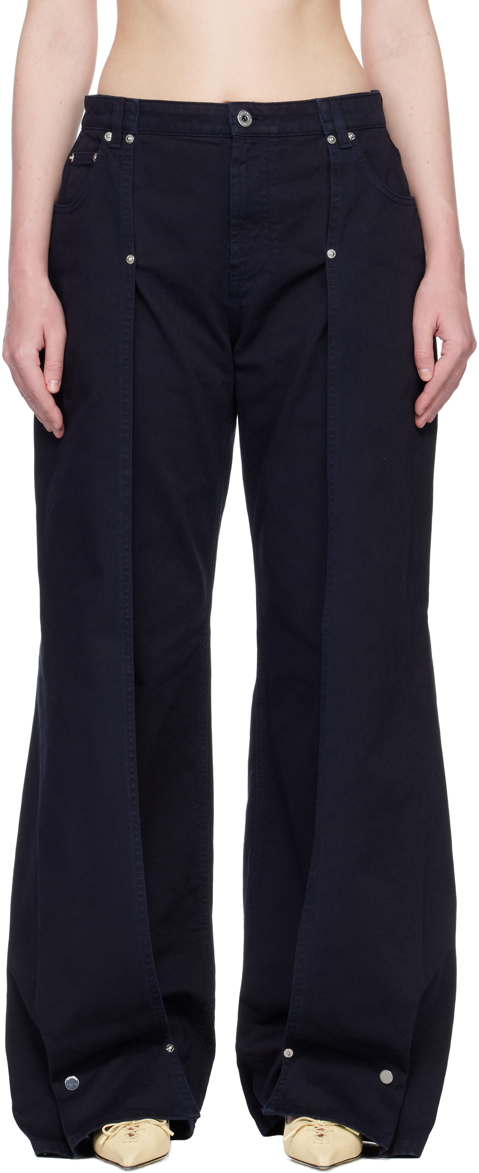 Jean Paul Gaultier: Navy 'The Snap-Button' Jeans | SSENSE Spain