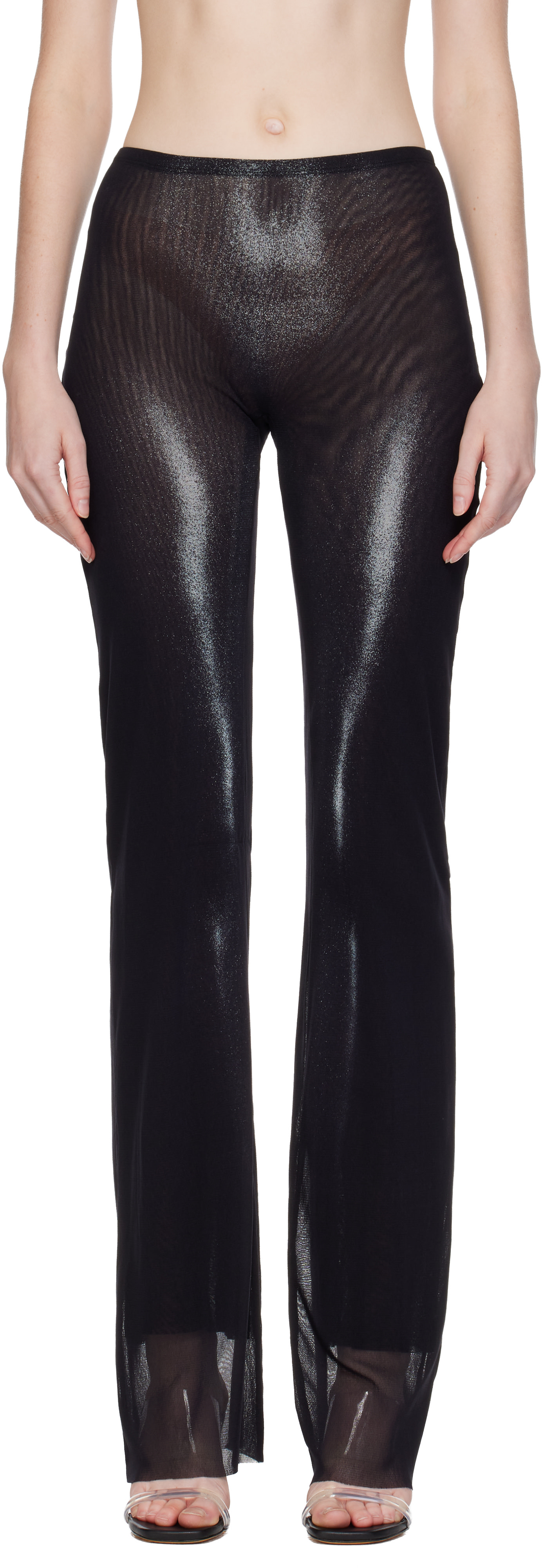 Jean Paul Gaultier: Black 'The Silver Body Dust' Lounge Pants | SSENSE