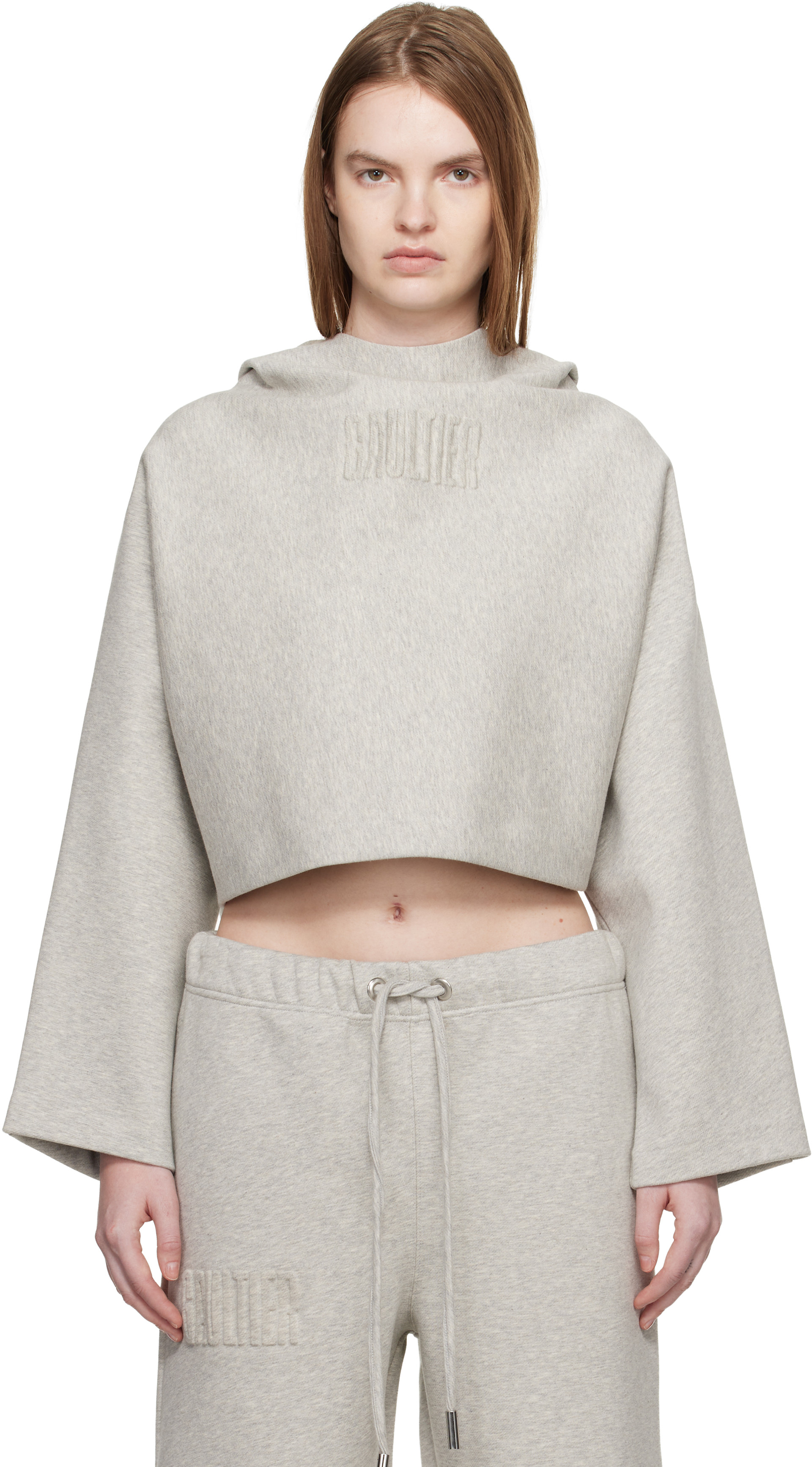 Jean Paul Gaultier: Gray 'The Embossed Gaultier' Hoodie | SSENSE