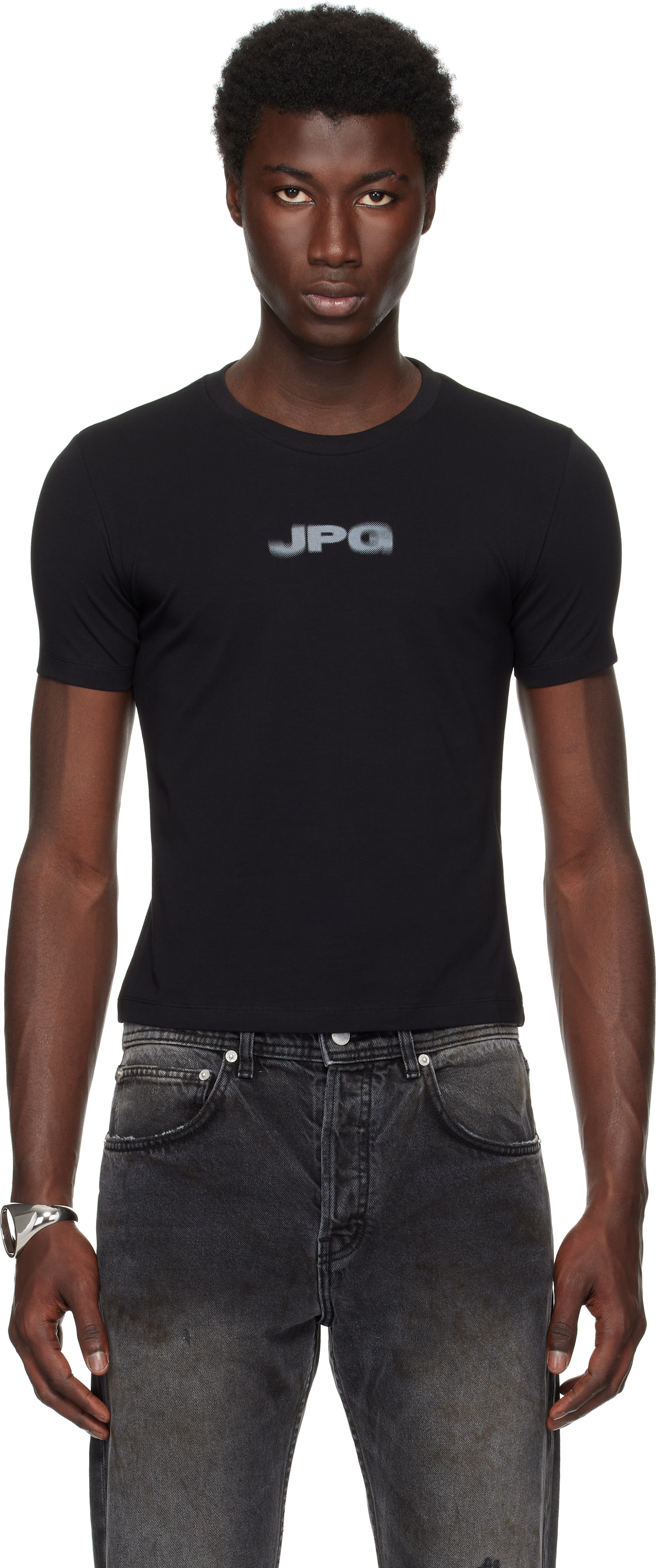 Jean Paul Gaultier: Black 'The JPG' Baby T-shirt | SSENSE