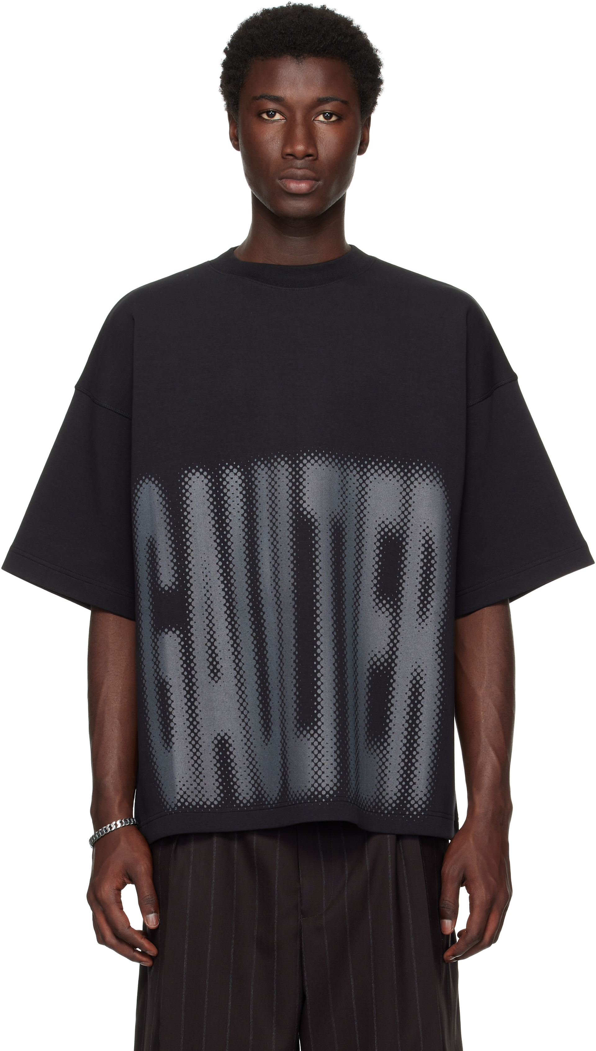 Jean Paul Gaultier: ブラック 'The Gaultier' ボクシー Tシャツ Jean Paul Gaultier: ブラック 'The Gaultier' ボクシー Tシャツ
