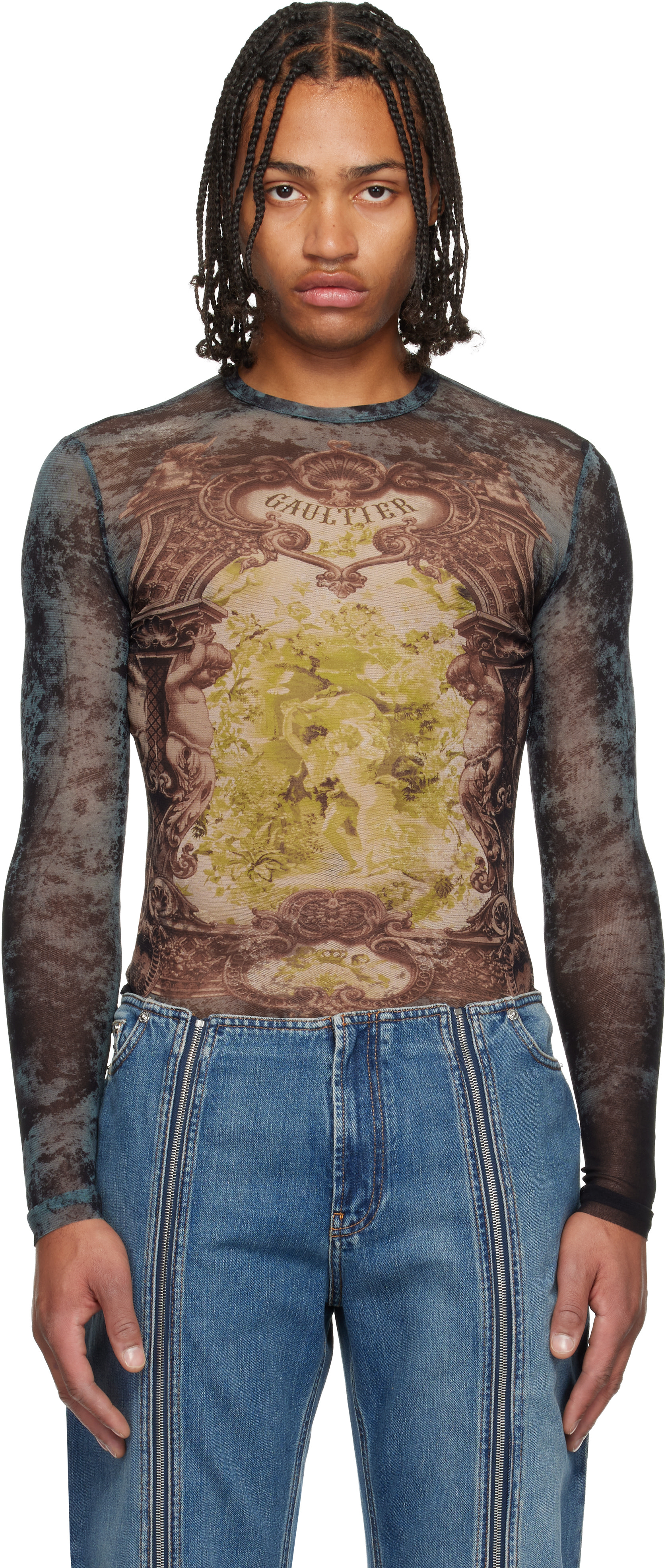 トップス jeanpaulGAULTIER Jean Paul Gaultier Women's' Re-Edition Cropped Zip-Up Long Sleeve
