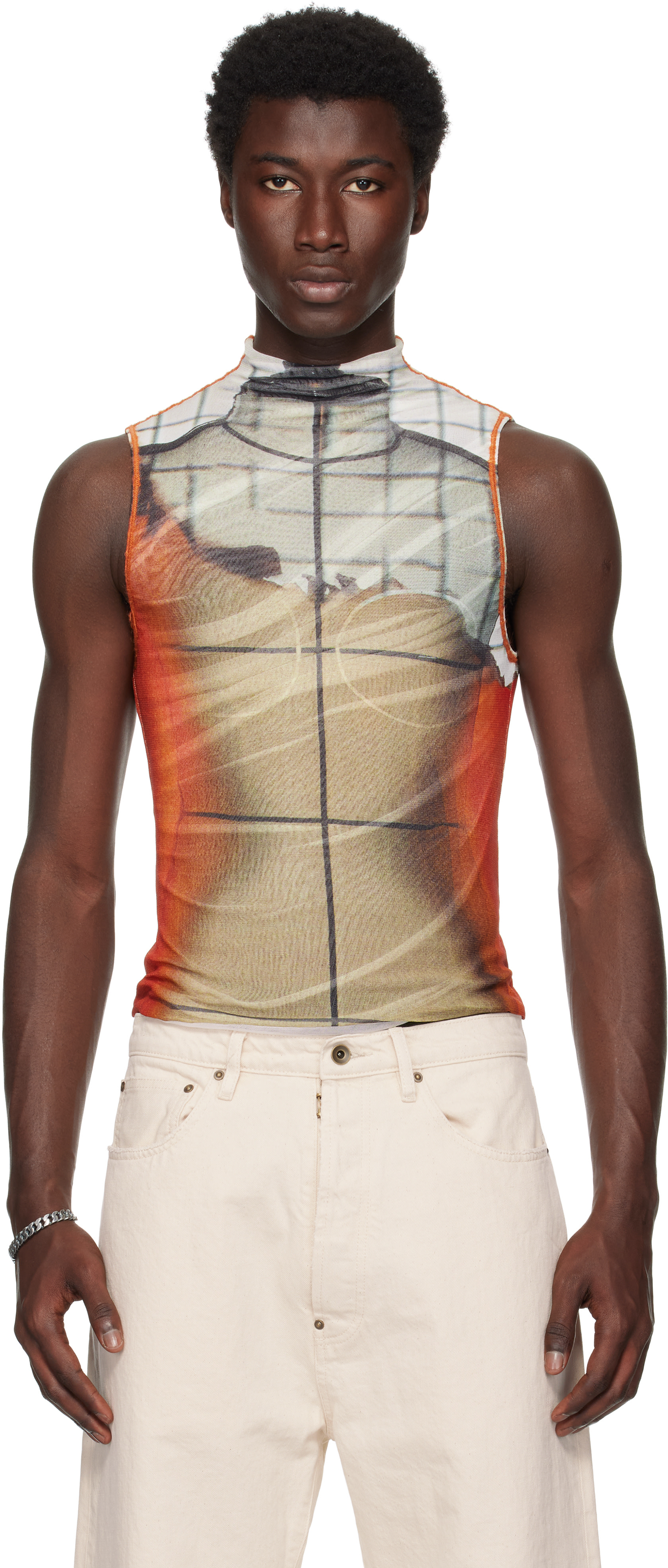 Jean Paul Gaultier: Multicolor 'The Fire' Tank Top | SSENSE