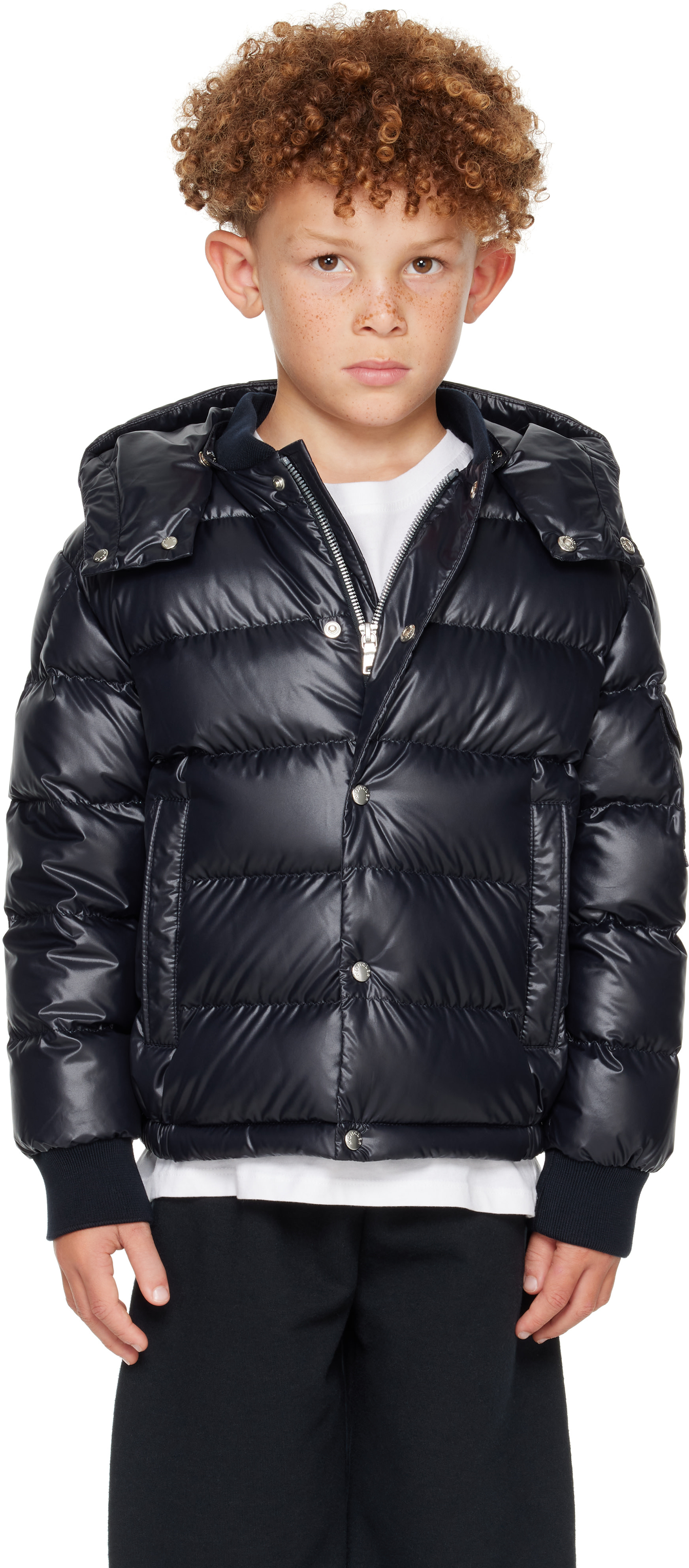 ♡moncler キッズ　ブルゾン　ネイビー　スター♡ Moncler Enfant Kids Down Padded Maya Jacket in Navy | Childsplay