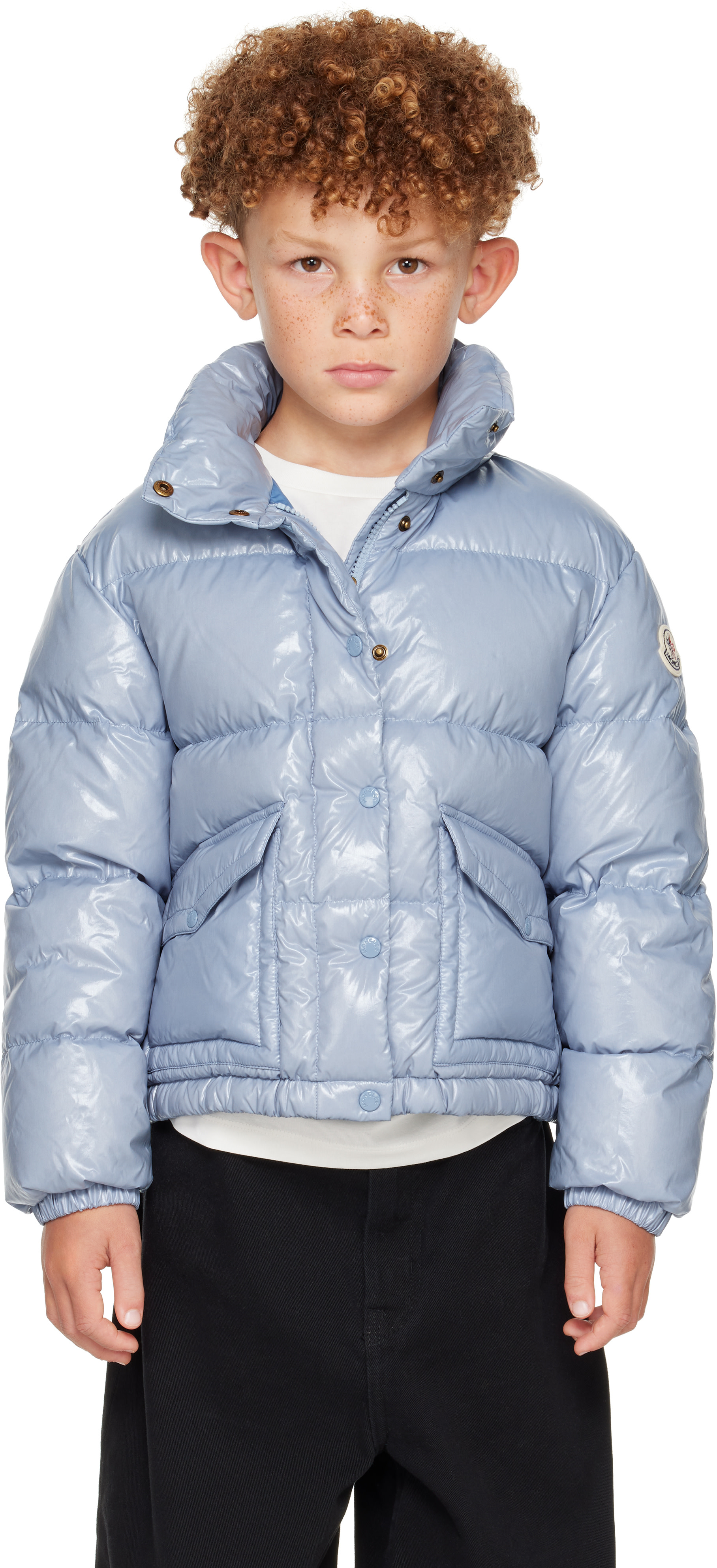 Moncler Enfant: Big Kids Blue Puivert Down Jacket | SSENSE