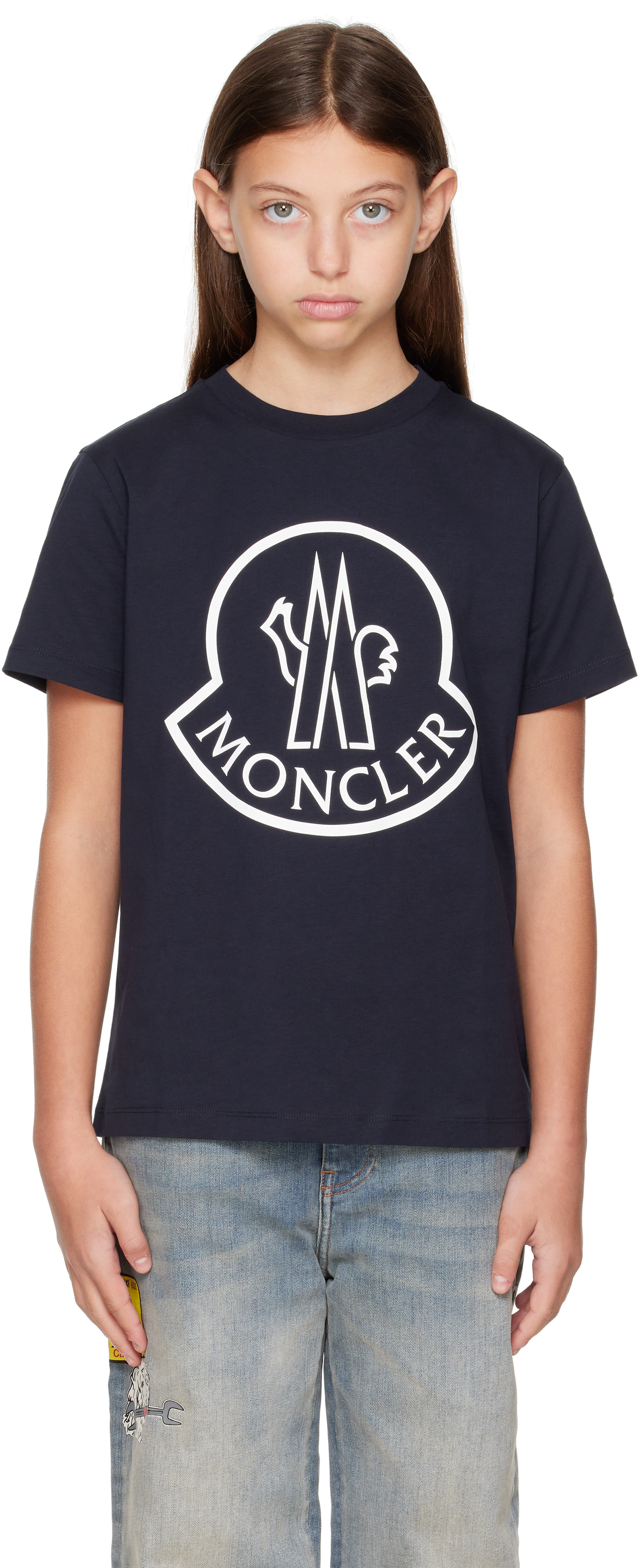 トップス MONCLER KIDS T-SHIRT Moncler Enfant logo-print T-shirt | Black | FARFETCH