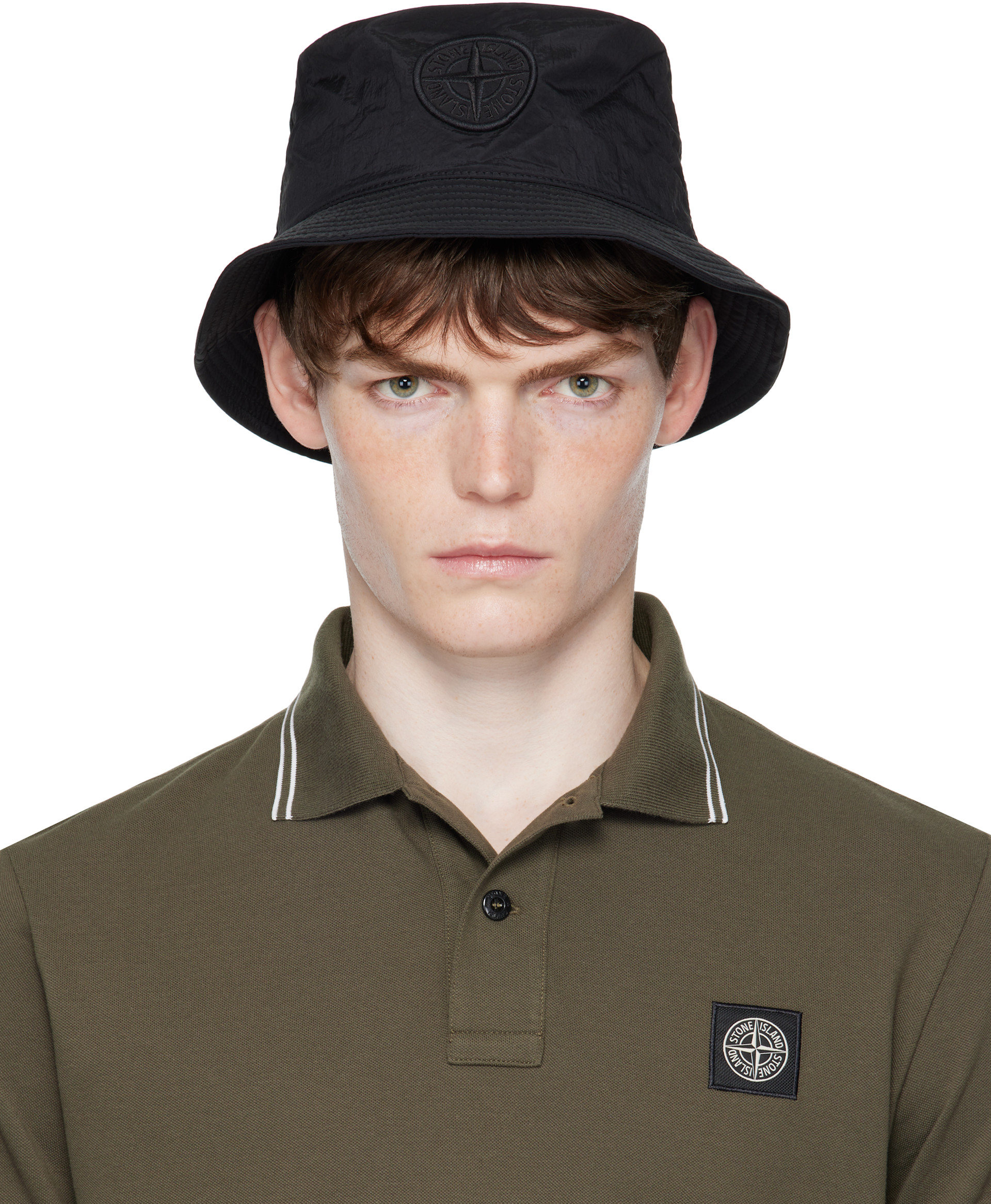 Stone Island: ブラック 9100012 Nylon Metal ECONYL バケットハット