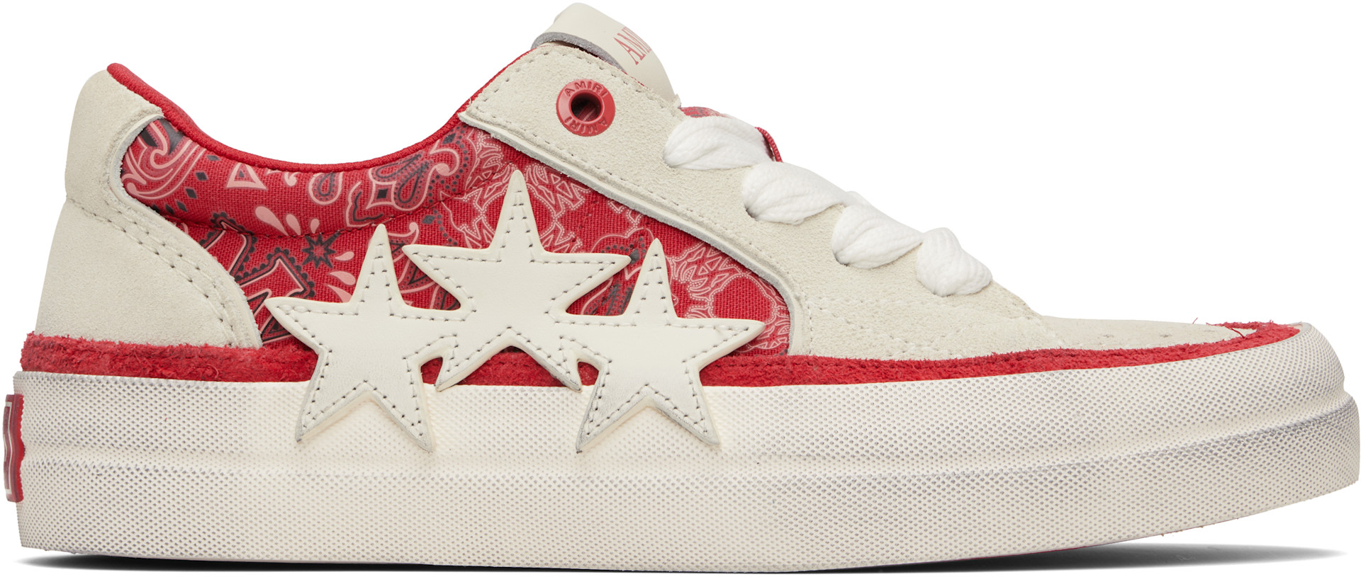 AMIRI SUNSET SNEAKER 42 アミリ スニーカー AMIRI: Red & White Bandana Sunset Skate Sneakers | SSENSE