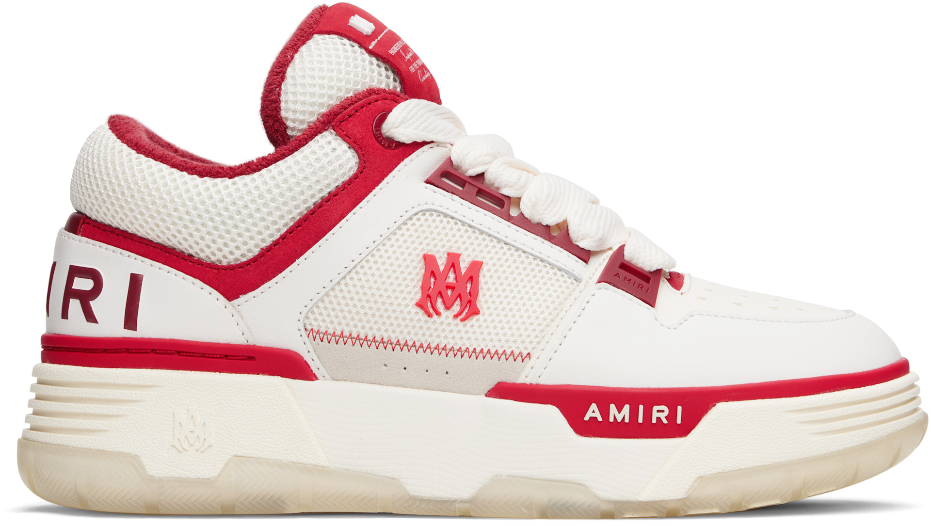 AMIRI: White & Red MA-1 Sneakers | SSENSE