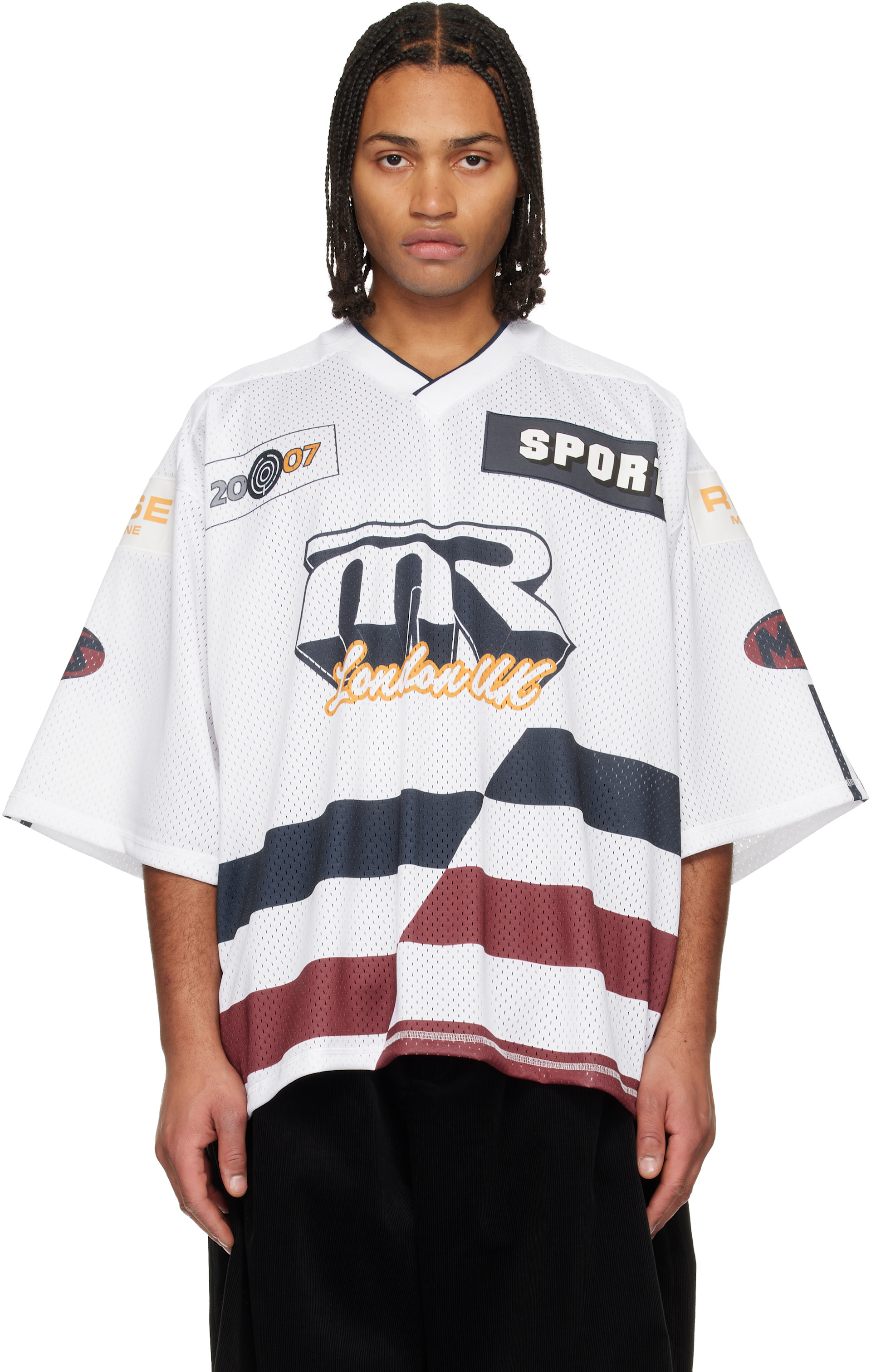 Martine Rose: White Oversized Hockey T-shirt | SSENSE