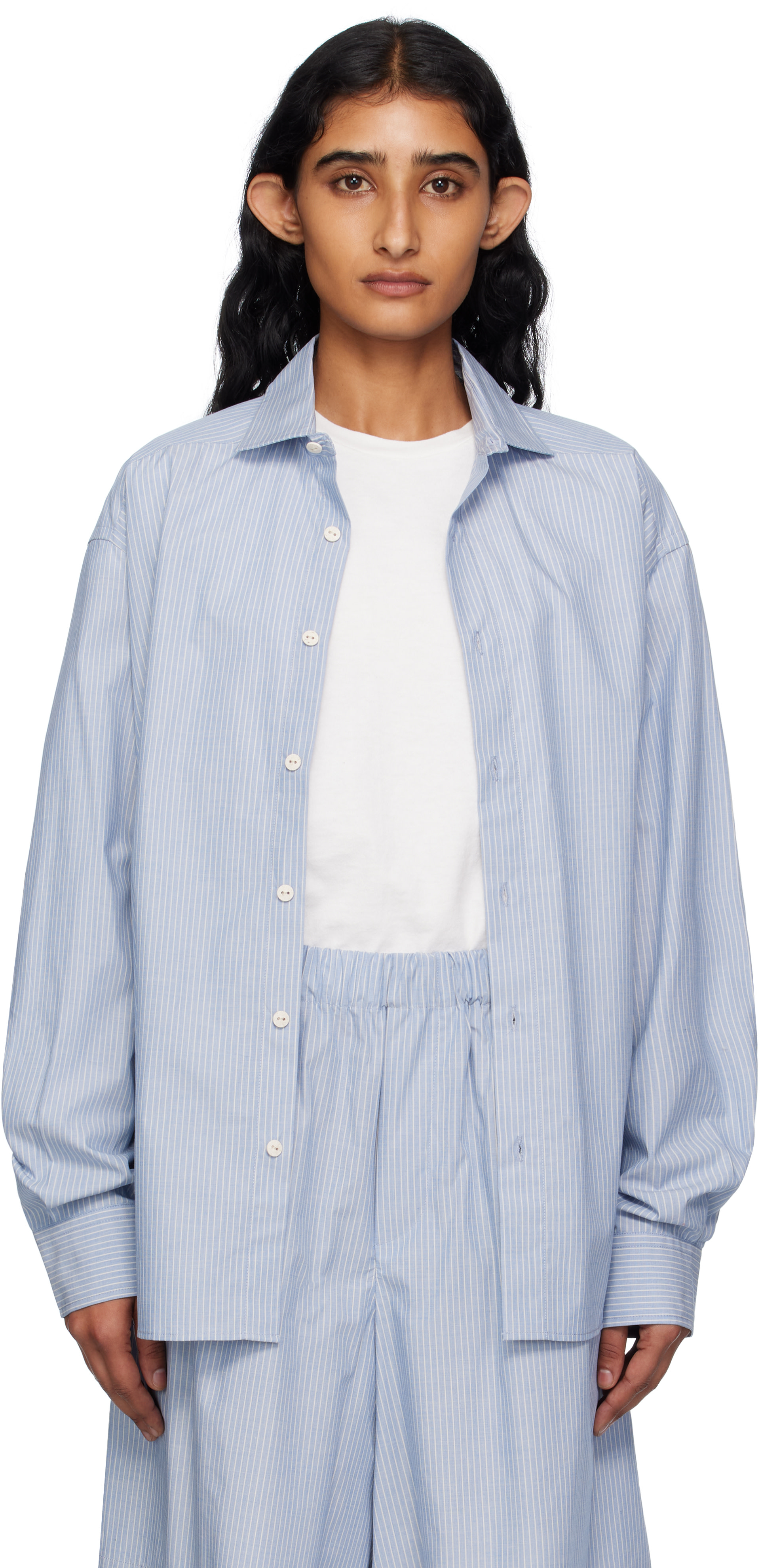 Baserange: Blue Claude Shirt | SSENSE