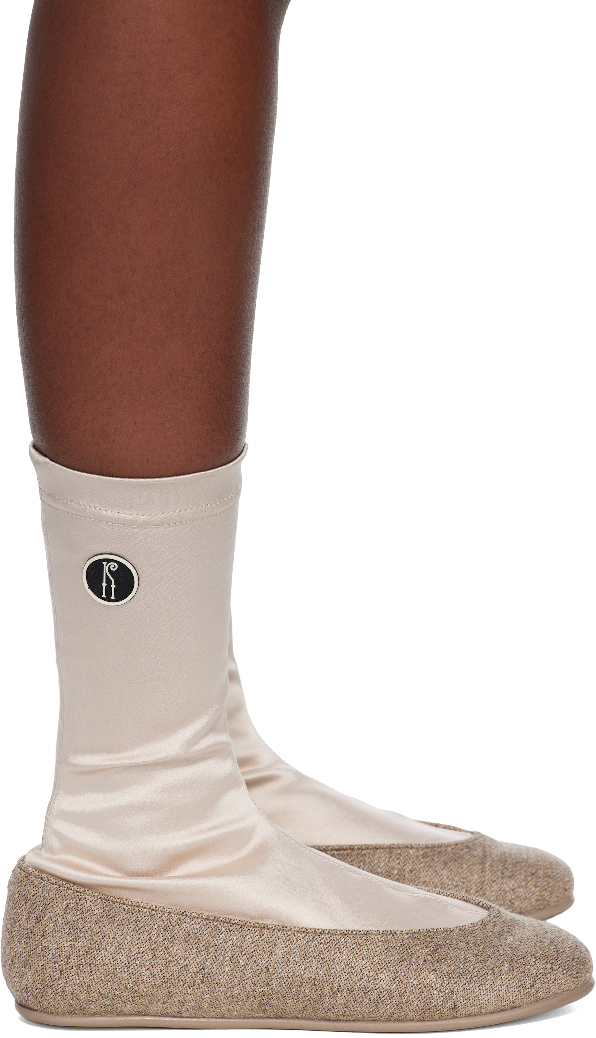Kiko Kostadinov: Beige Proxima Low Ballerina Boots | SSENSE