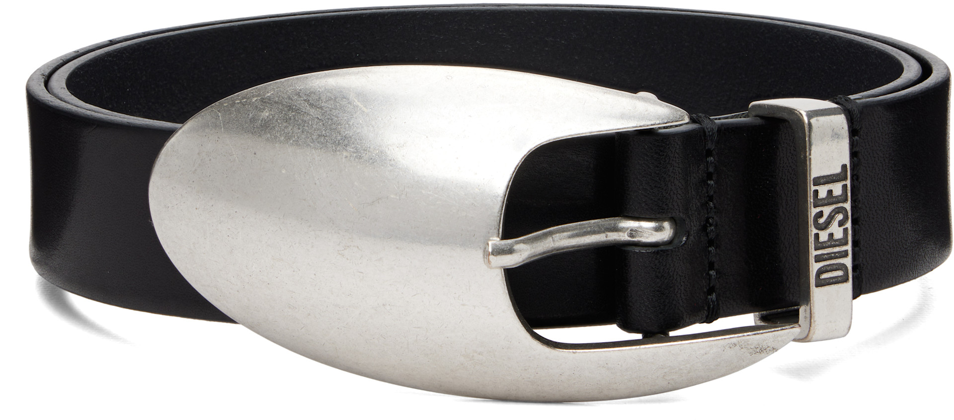 Diesel: ブラック Sculptural Buckle ベルト | SSENSE 日本