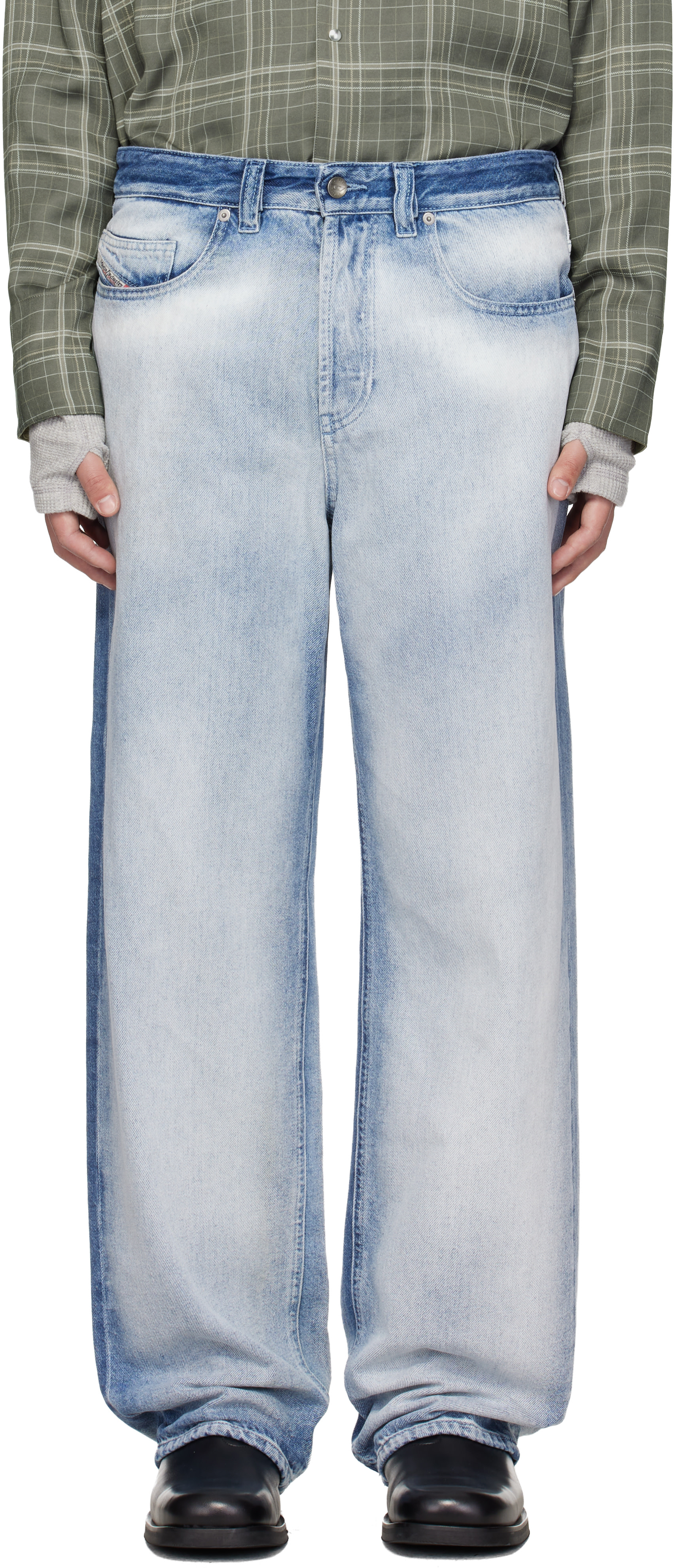 Diesel: Blue Low Waist 2001 D-Macro Relaxed Jeans | SSENSE