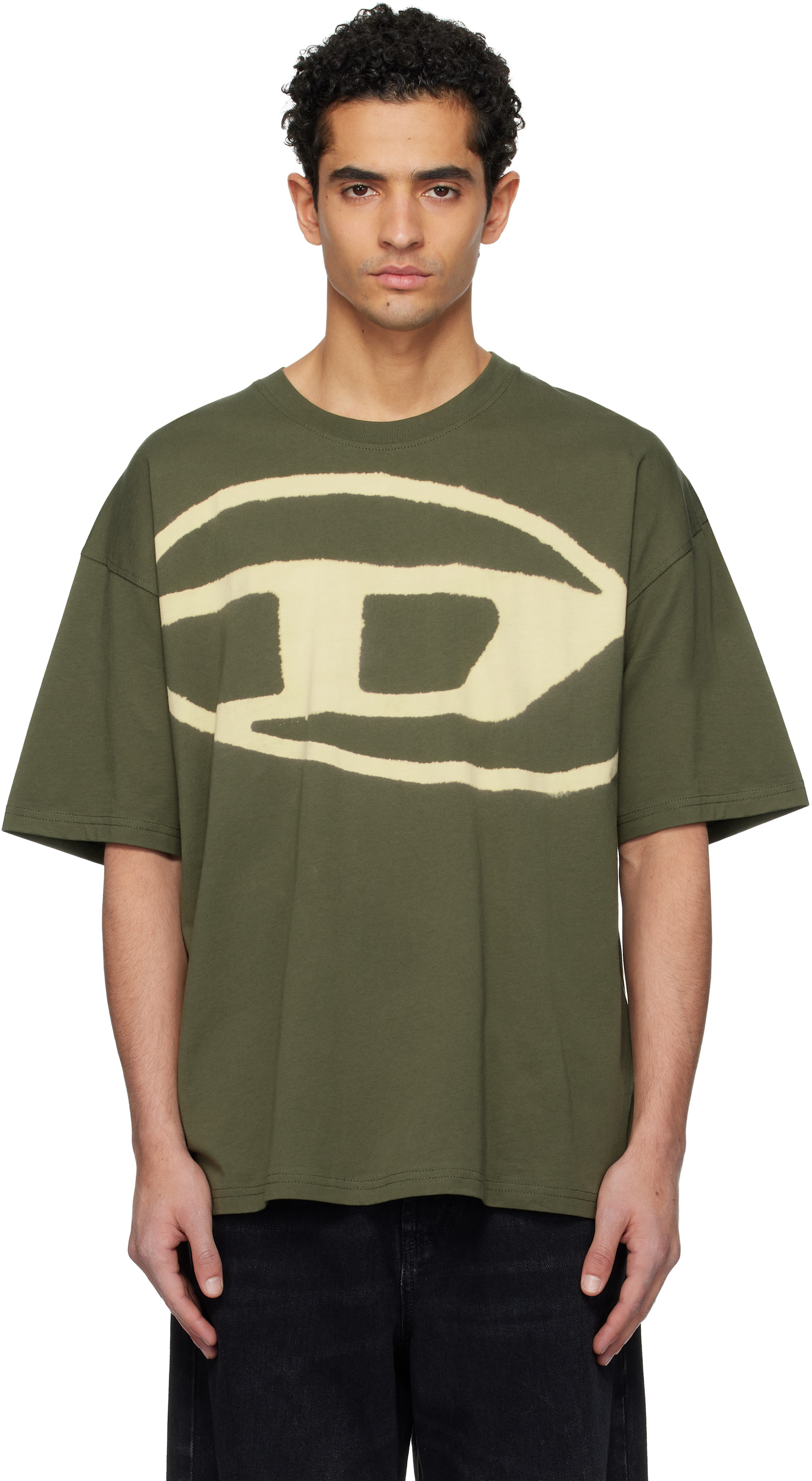Diesel: カーキ T-Boxt-Bleach Tシャツ | SSENSE 日本