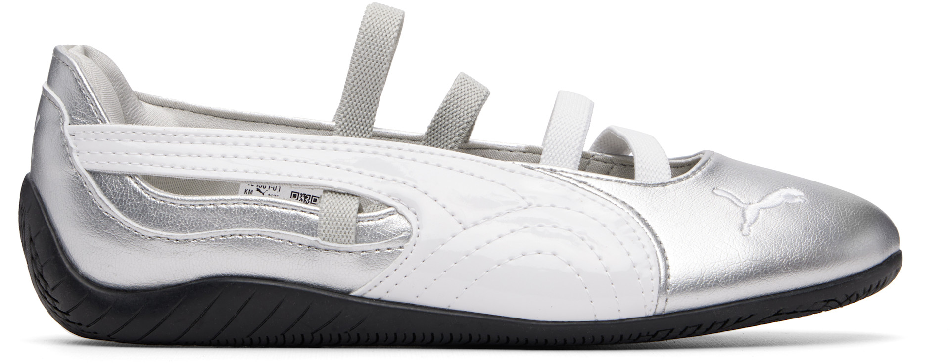 PUMA: Silver Speedcat Ballet Metallic Sneakers | SSENSE