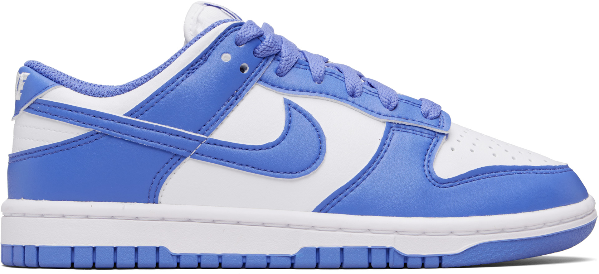 Nike: White & Purple Dunk Low Sneakers | SSENSE