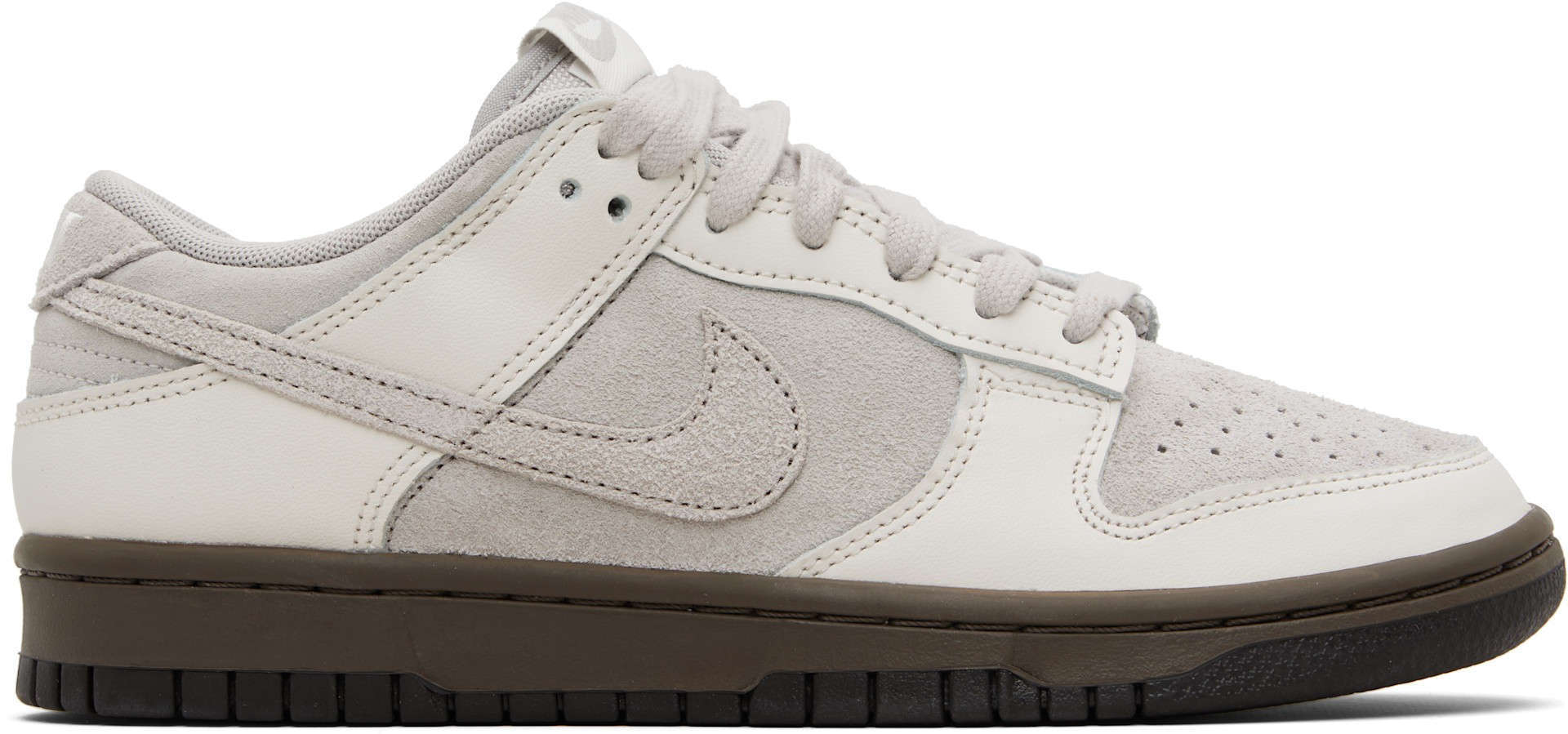 Nike: Gray & Off-White Dunk Low Retro Sneakers | SSENSE