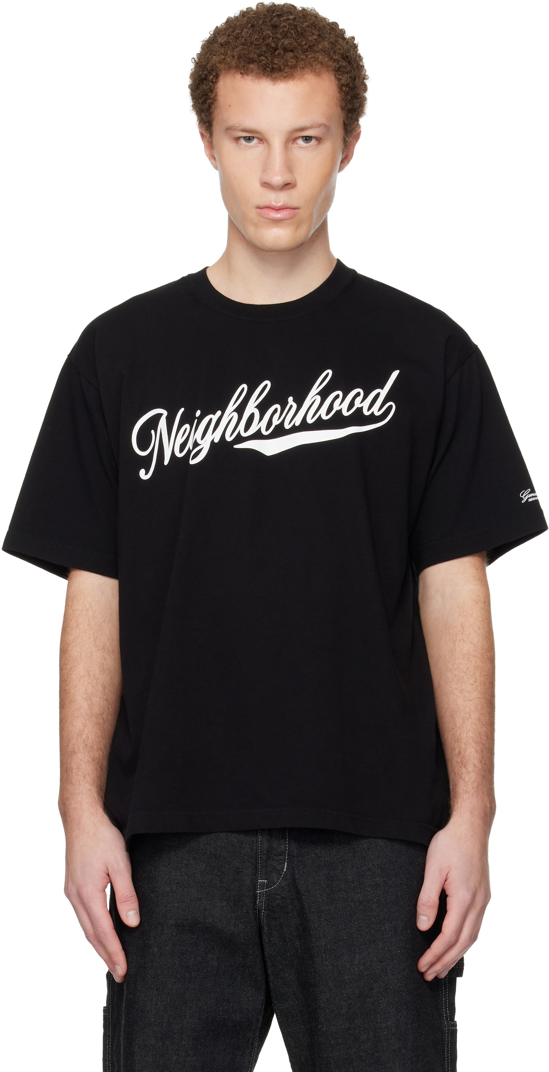 Neighborhood: Black 'Neighborhood' SS T-shirt | SSENSE