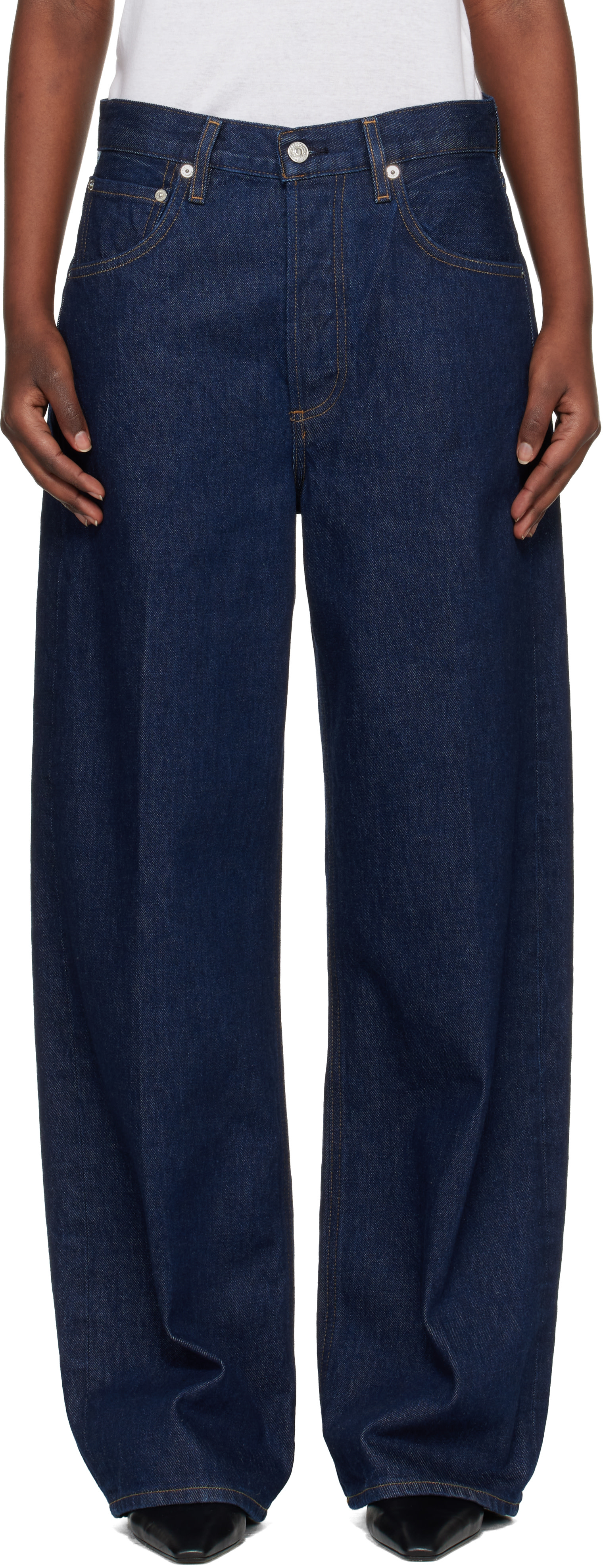 26ss CITIZENS OF HUMANITY ayla baggyデニム Citizens of Humanity: Navy Ayla Baggy Jeans | SSENSE Canada