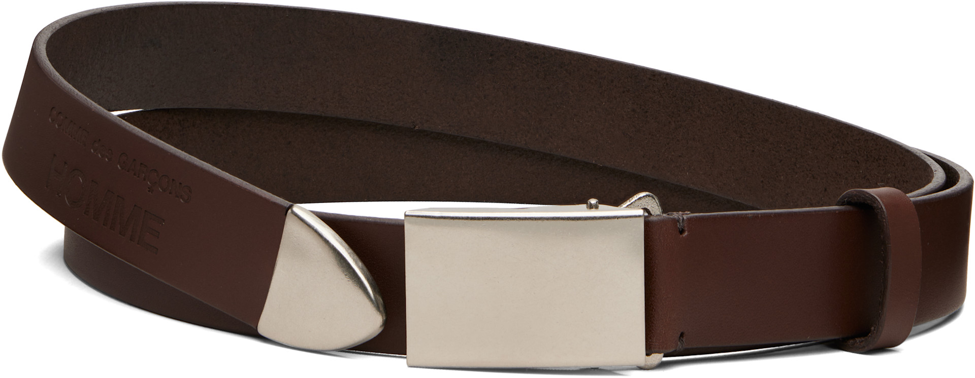 Comme des Garçons Homme: Brown Steer Oil Smooth 30 MM Belt | SSENSE Comme des Garçons Homme: Brown Steer Oil Smooth 30 MM Belt | SSENSE