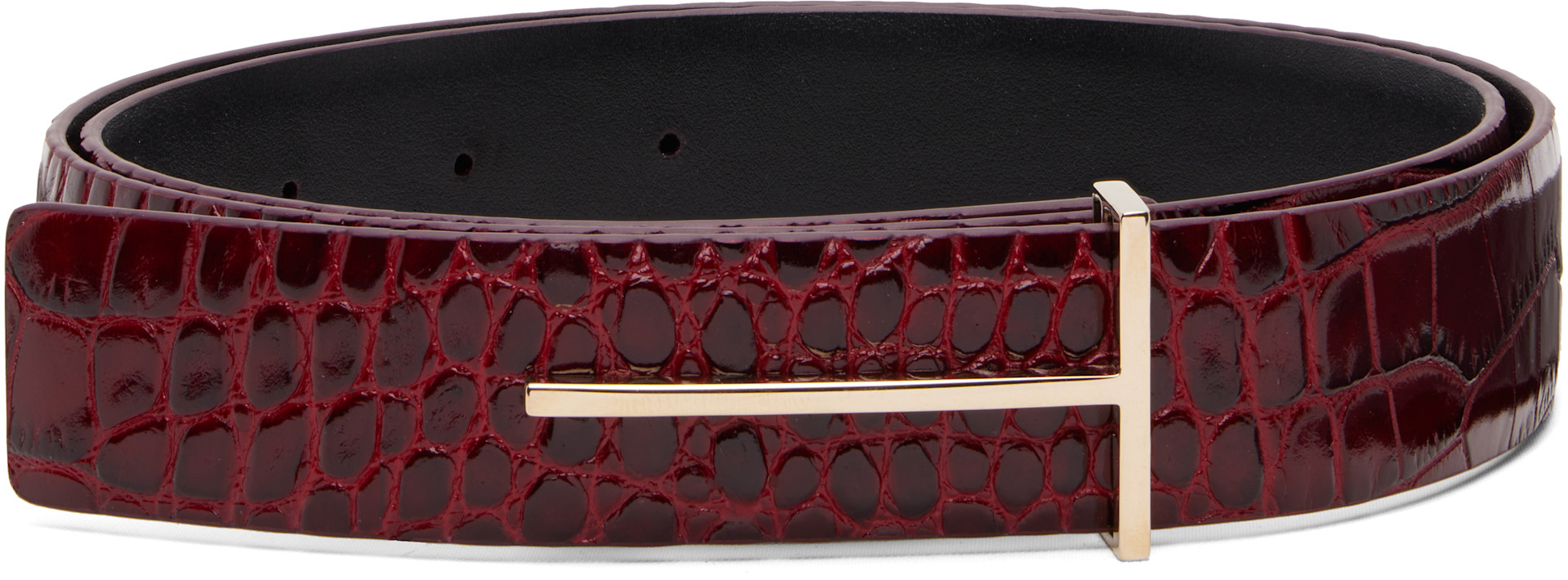 Tom Ford T Buckle Croc Embossed Belt TOM FORD Croc-effect leather belt | NET-A-PORTER main image 3