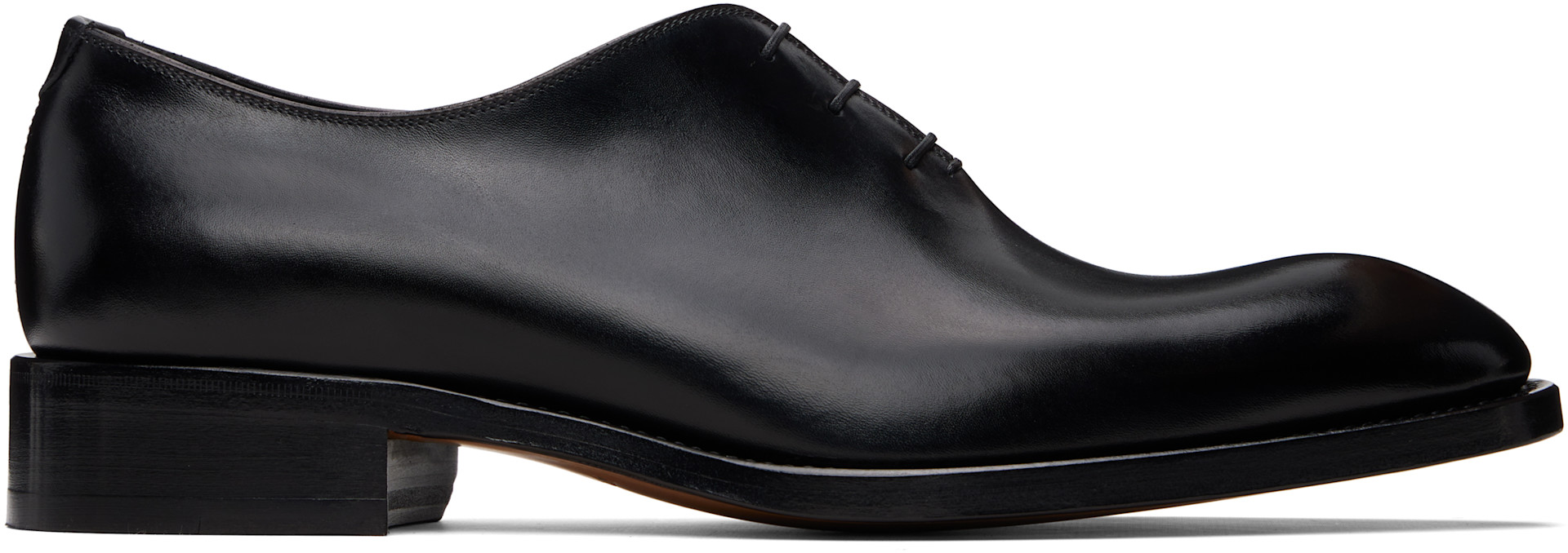tom ford dress shoes TOM FORD Black Burnished Leather Oxfords