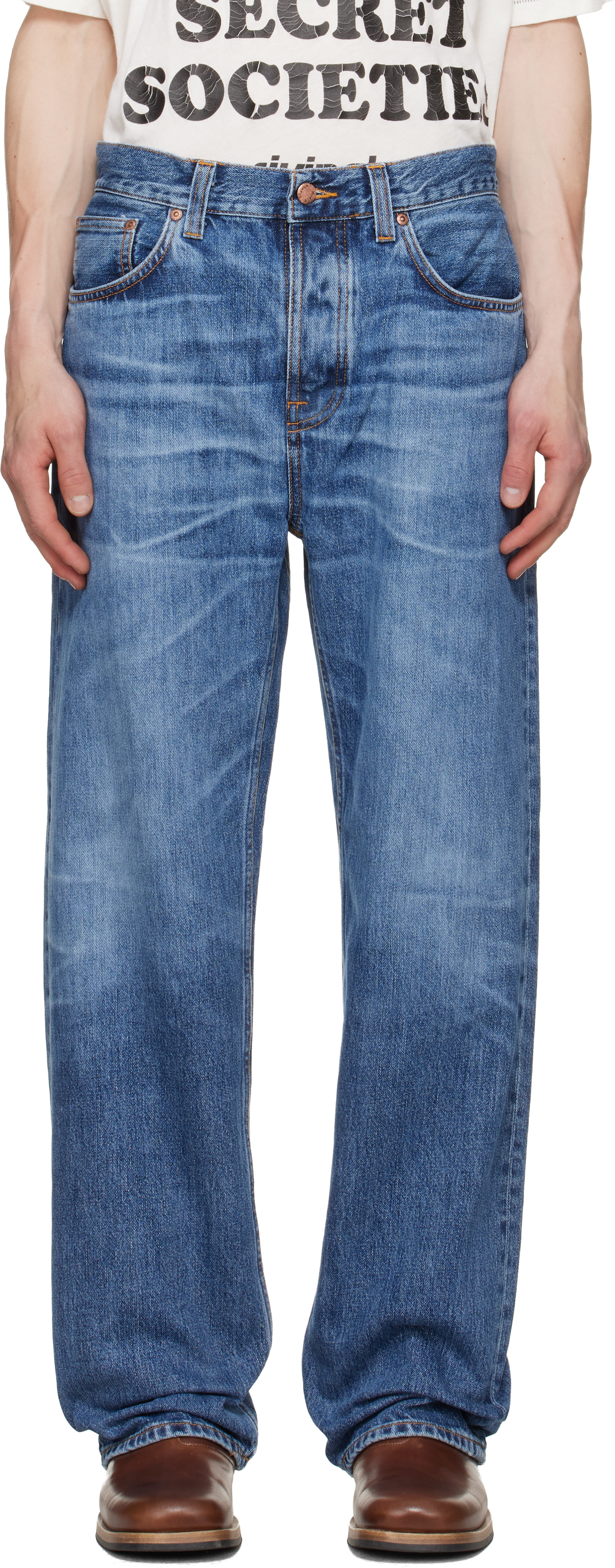 Nudie Jeans: Blue Tuff Tony Jeans | SSENSE
