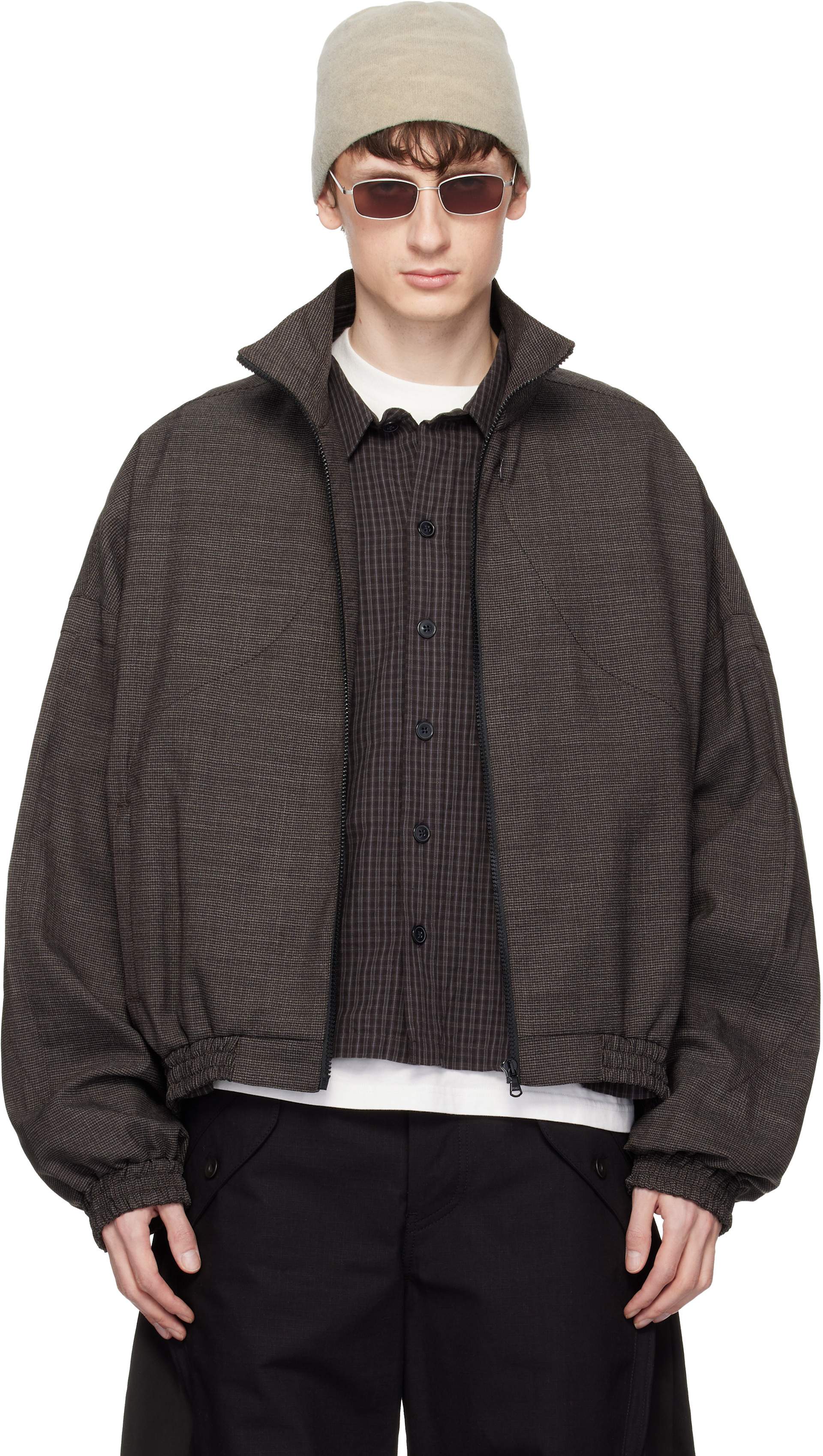 FFFPOSTALSERVICE: Brown Vented OS Track Jacket | SSENSE