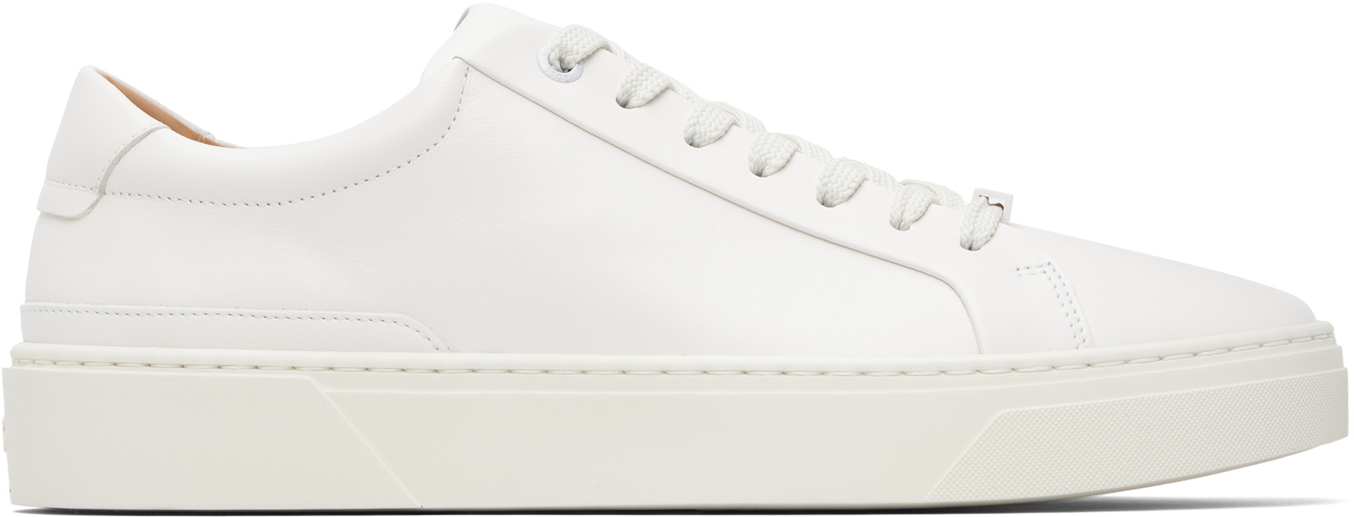 BOSS: White Leather Gary Sneakers | SSENSE