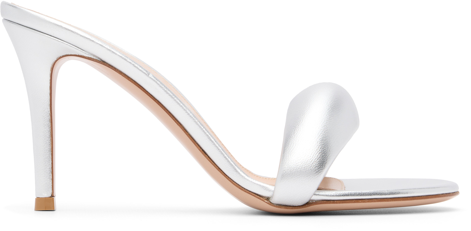 Gianvito Rossi: シルバー Bijoux Mule 85 ヒールサンダル | SSENSE 日本