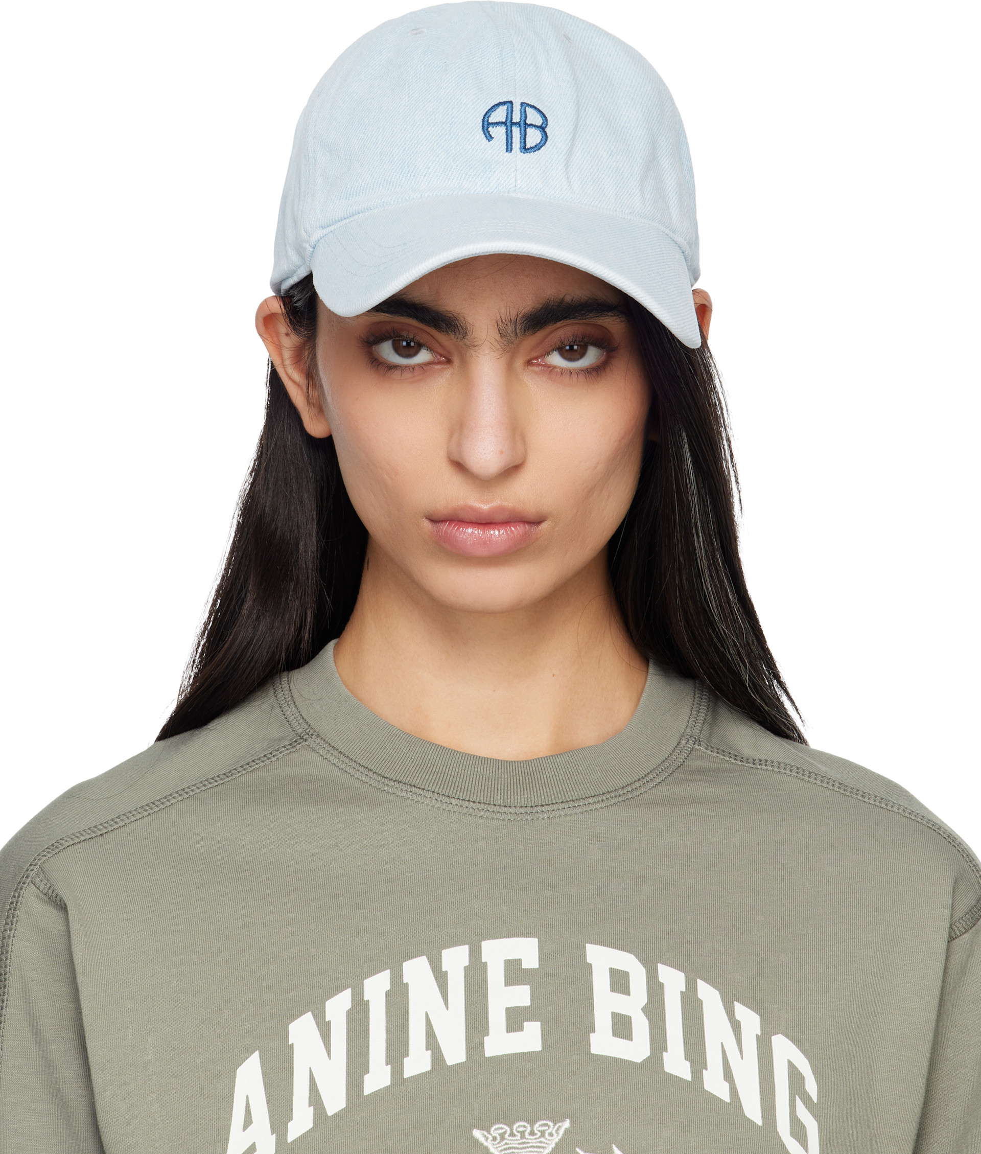 ANINE BING: Blue Jeremy Baseball Cap | SSENSE