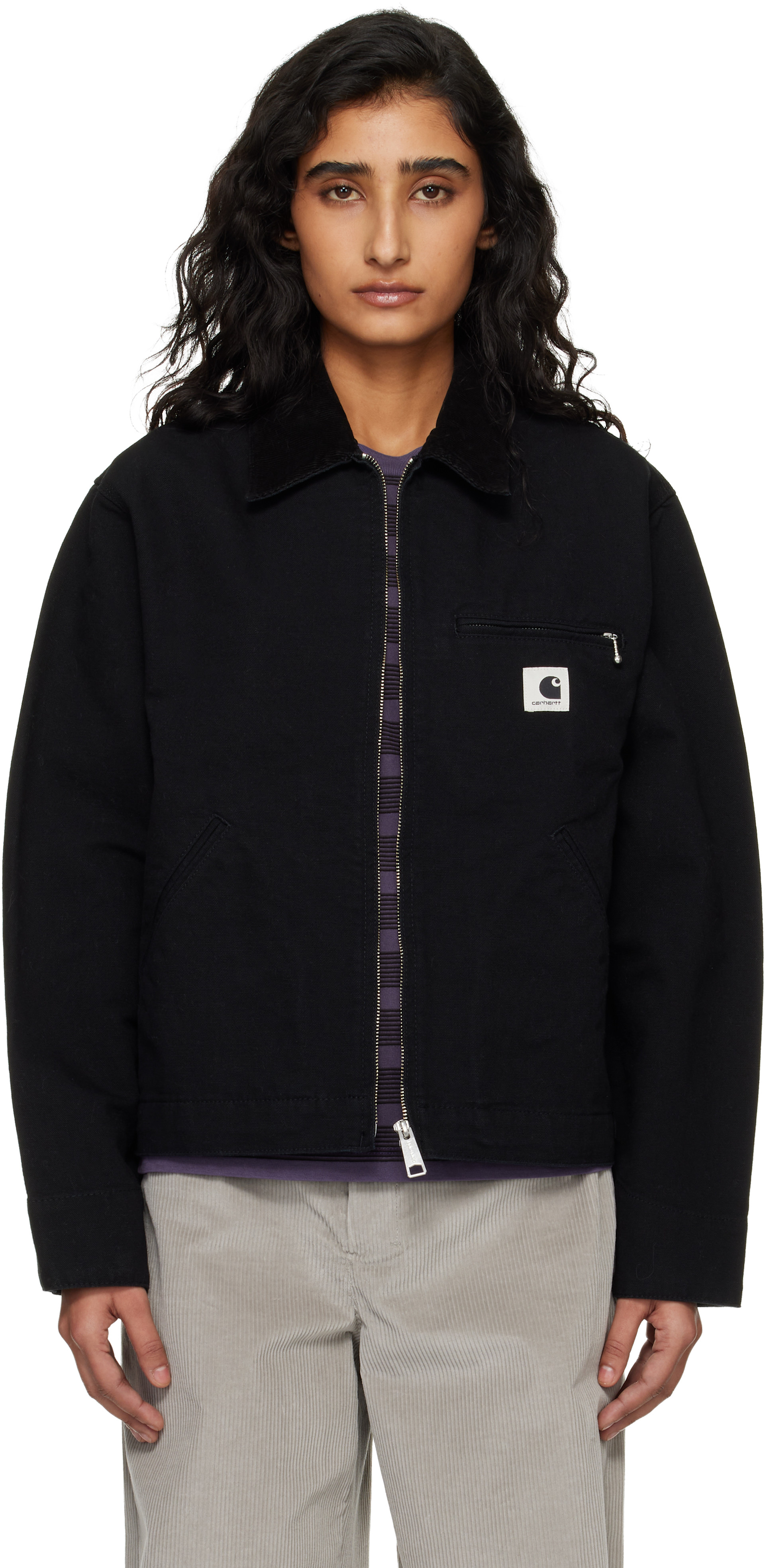 Carhartt Work In Progress: Black OG Detroit Jacket | SSENSE Canada