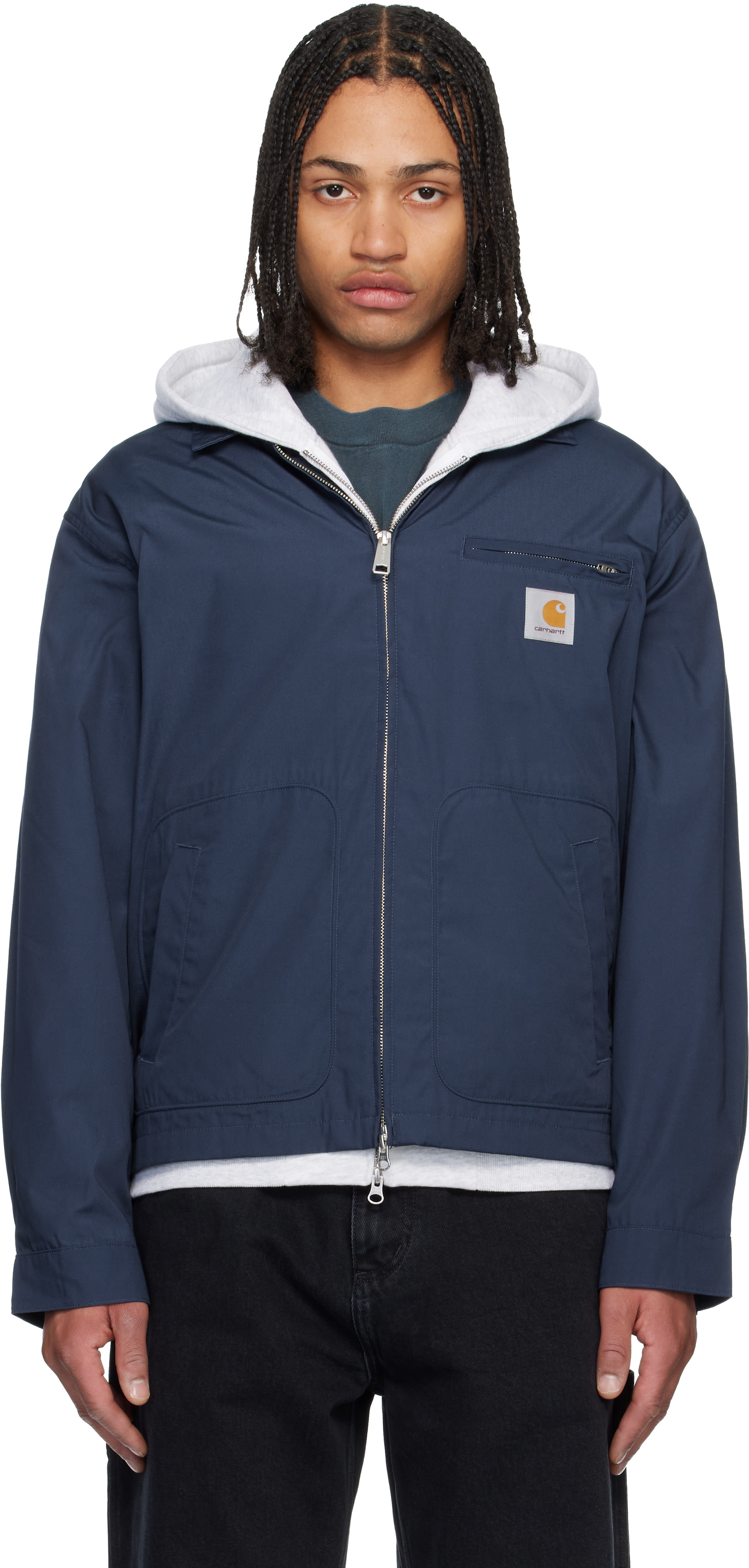 Carhartt Work In Progress: Navy Postal Jacket | SSENSE