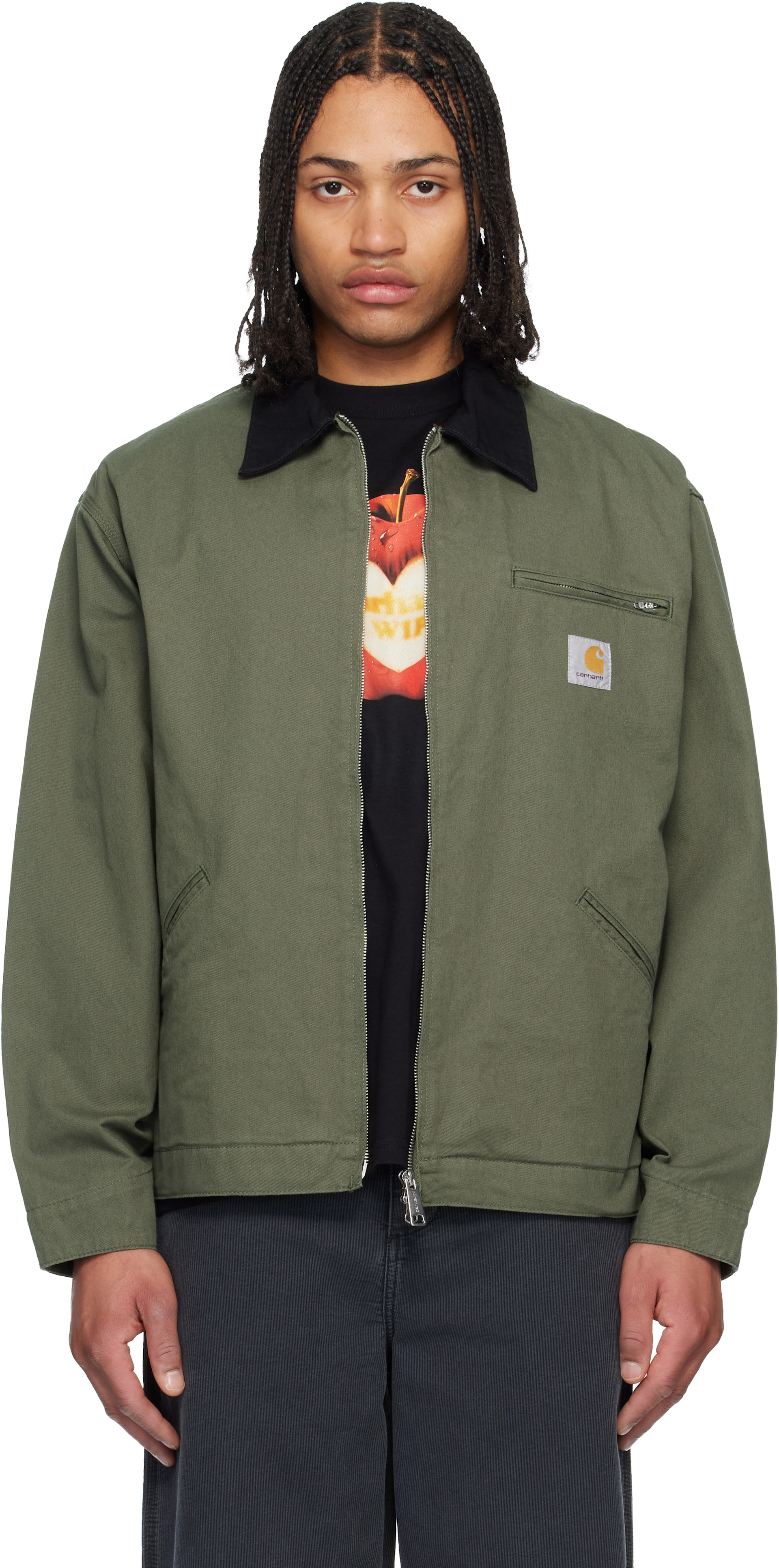Carhartt Work In Progress: Green OG Detroit Jacket | SSENSE