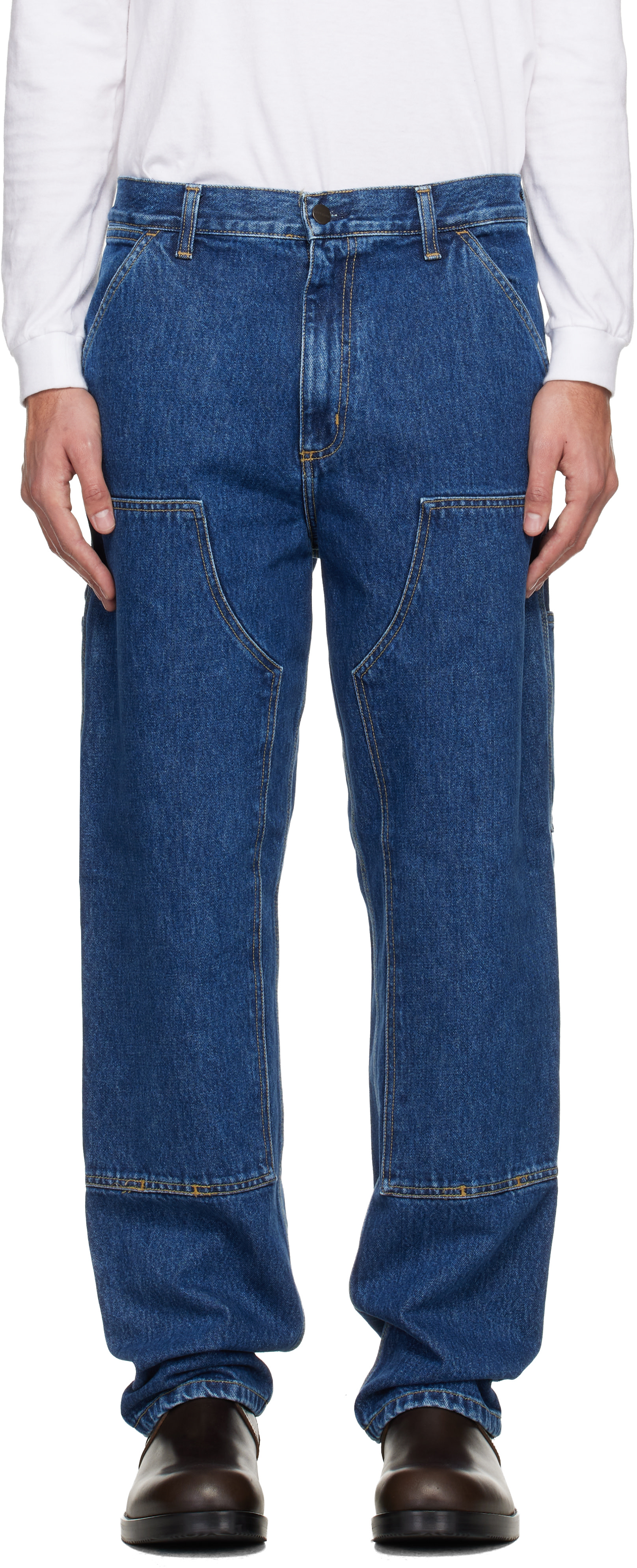 Carhartt Work In Progress: Blue Double Knee Jeans | SSENSE