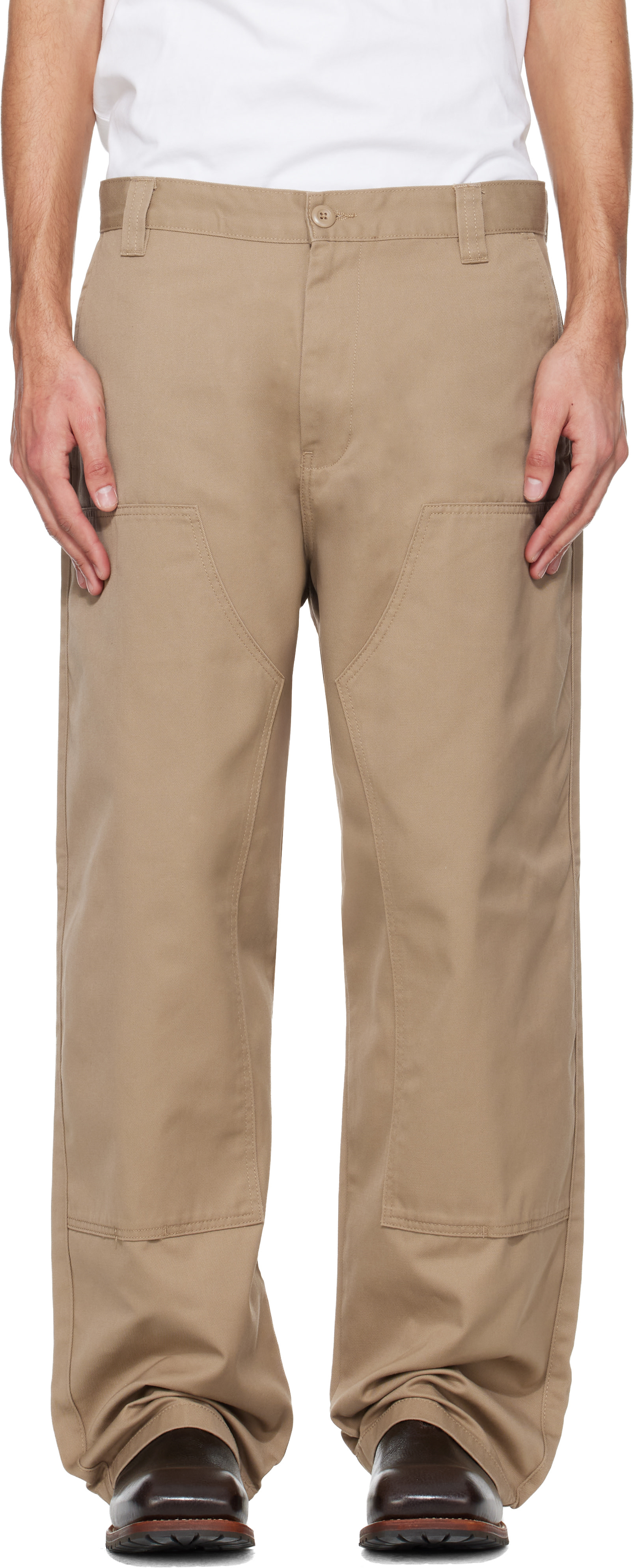 Carhartt Work In Progress: Tan Brady Double Knee Chino Trousers