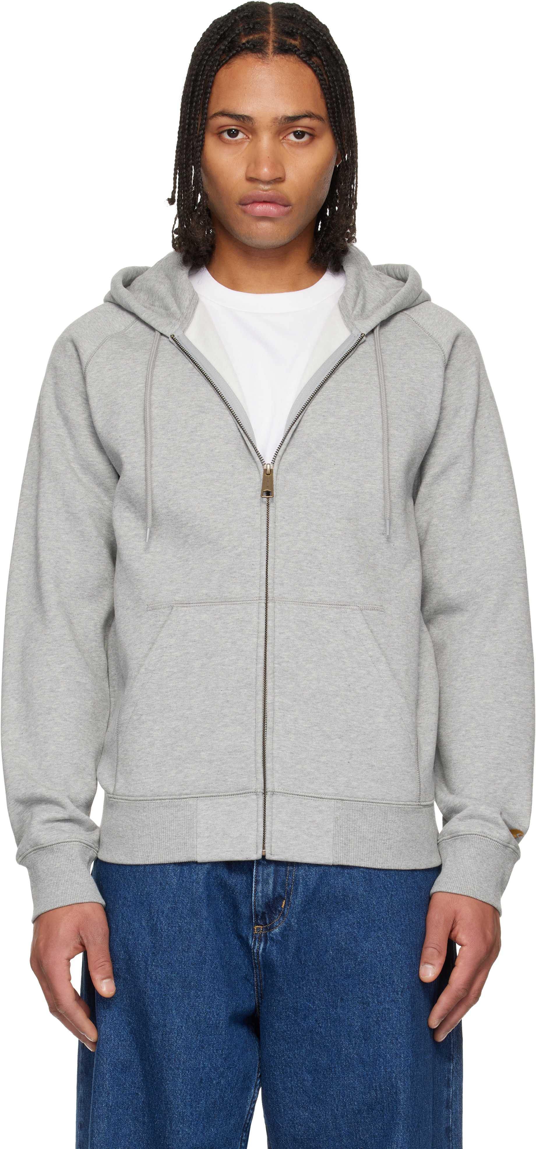 Carhartt Work In Progress: Gray Chase Hoodie | SSENSE