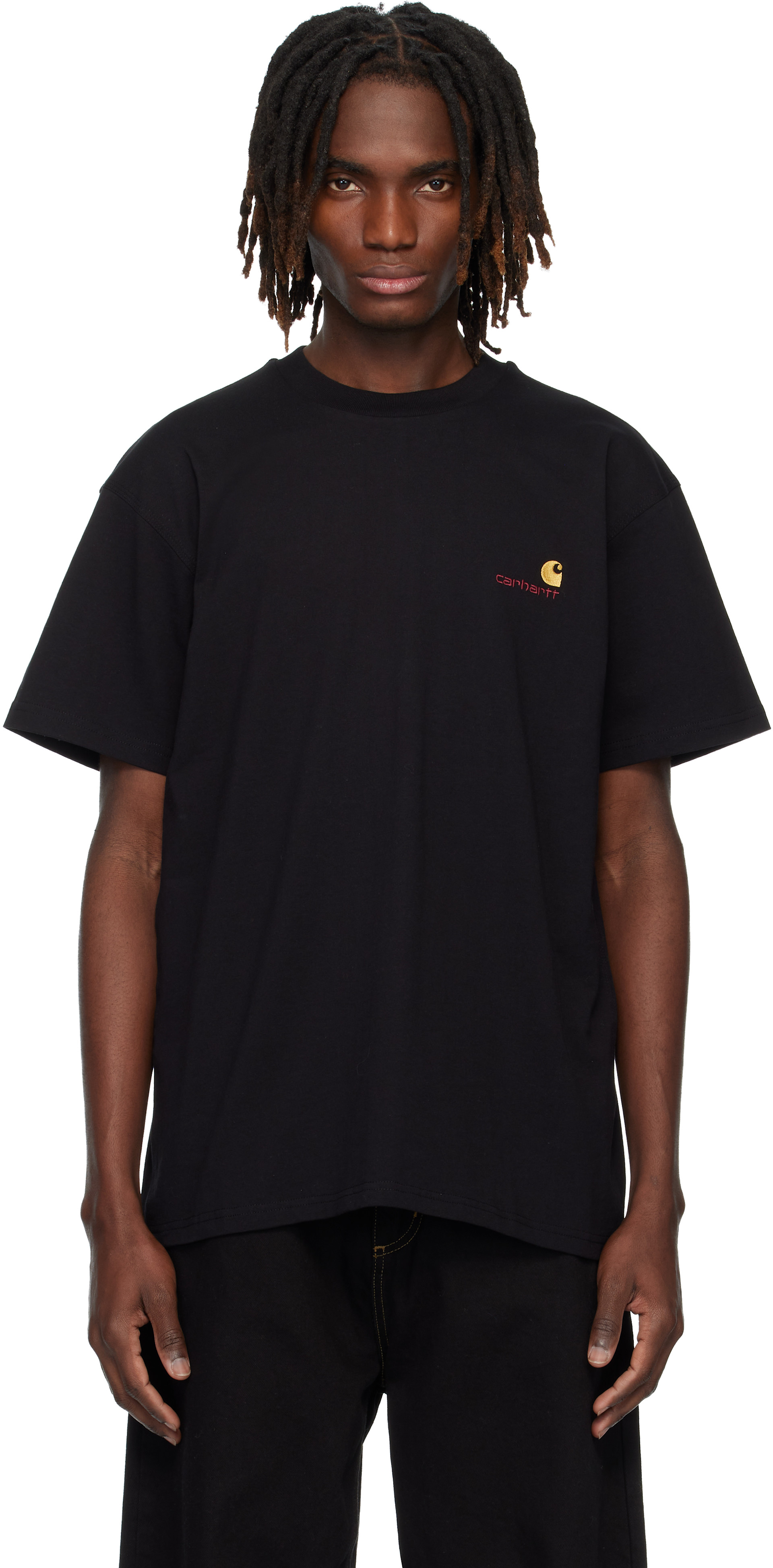 Carhartt Work In Progress: Black S/S American Script T-shirt | SSENSE
