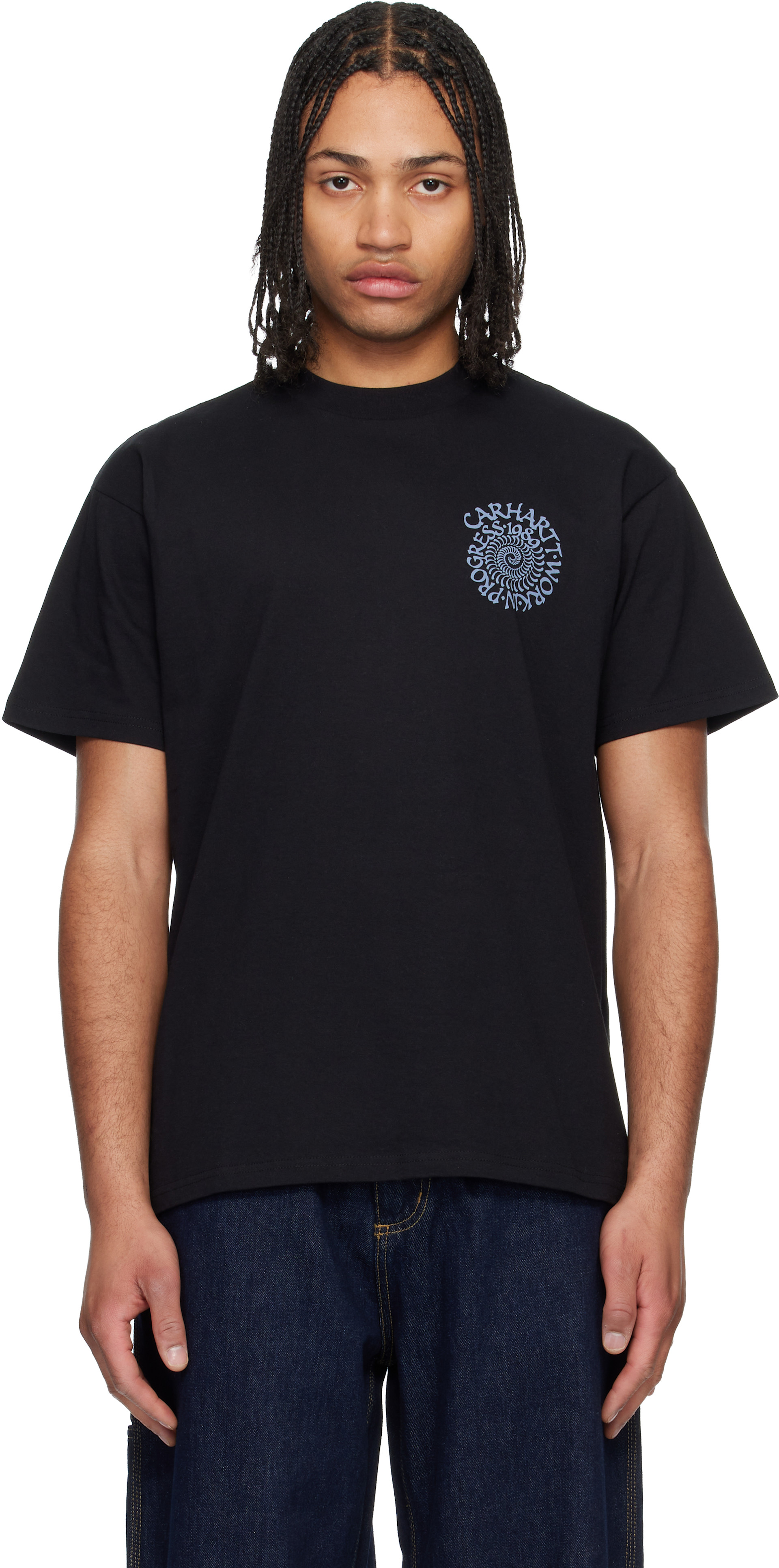 Carhartt Work In Progress: Black Spirals T-shirt | SSENSE