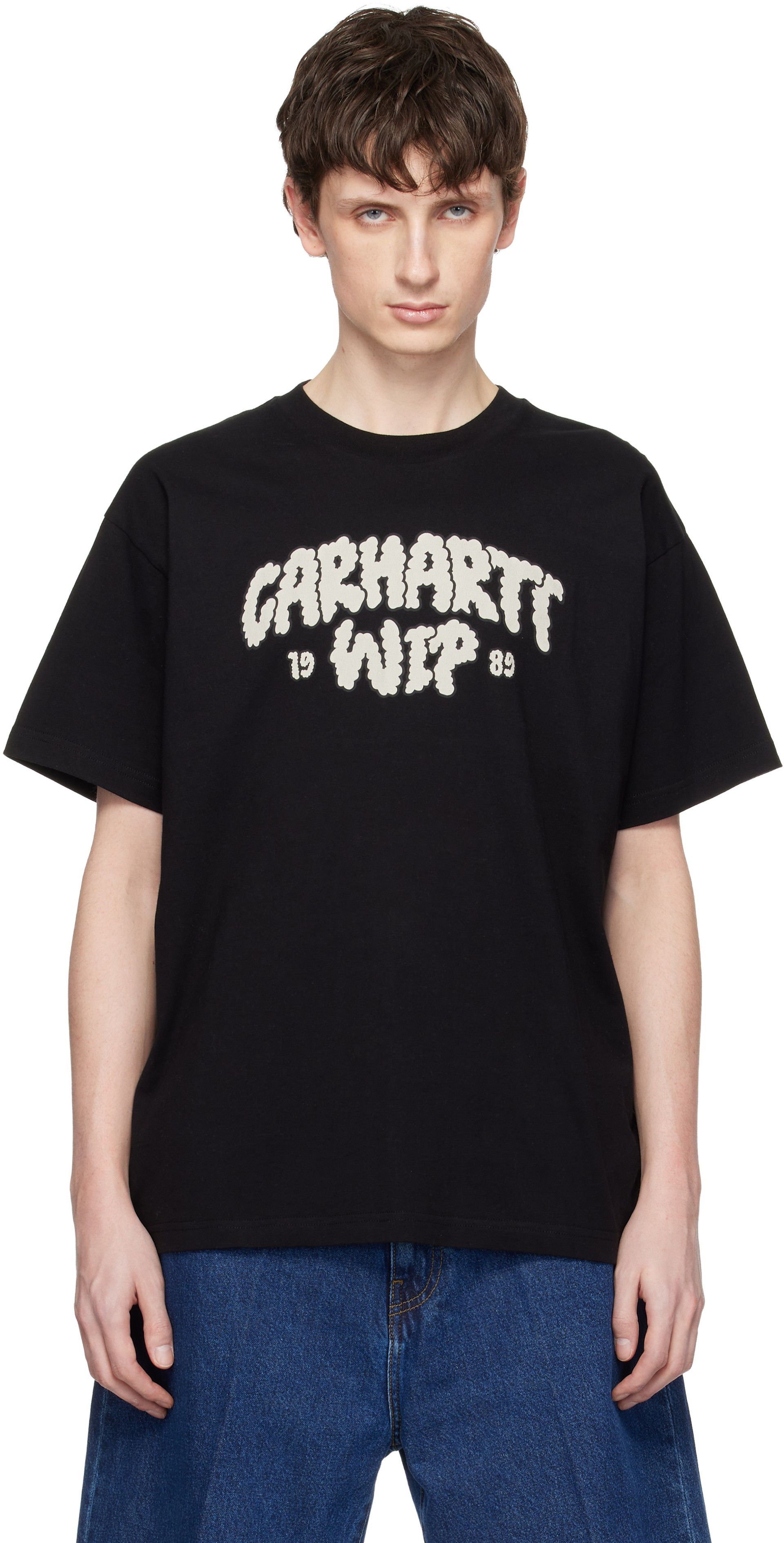 Carhartt Work In Progress: ブラック Cloud Script Tシャツ | SSENSE 日本