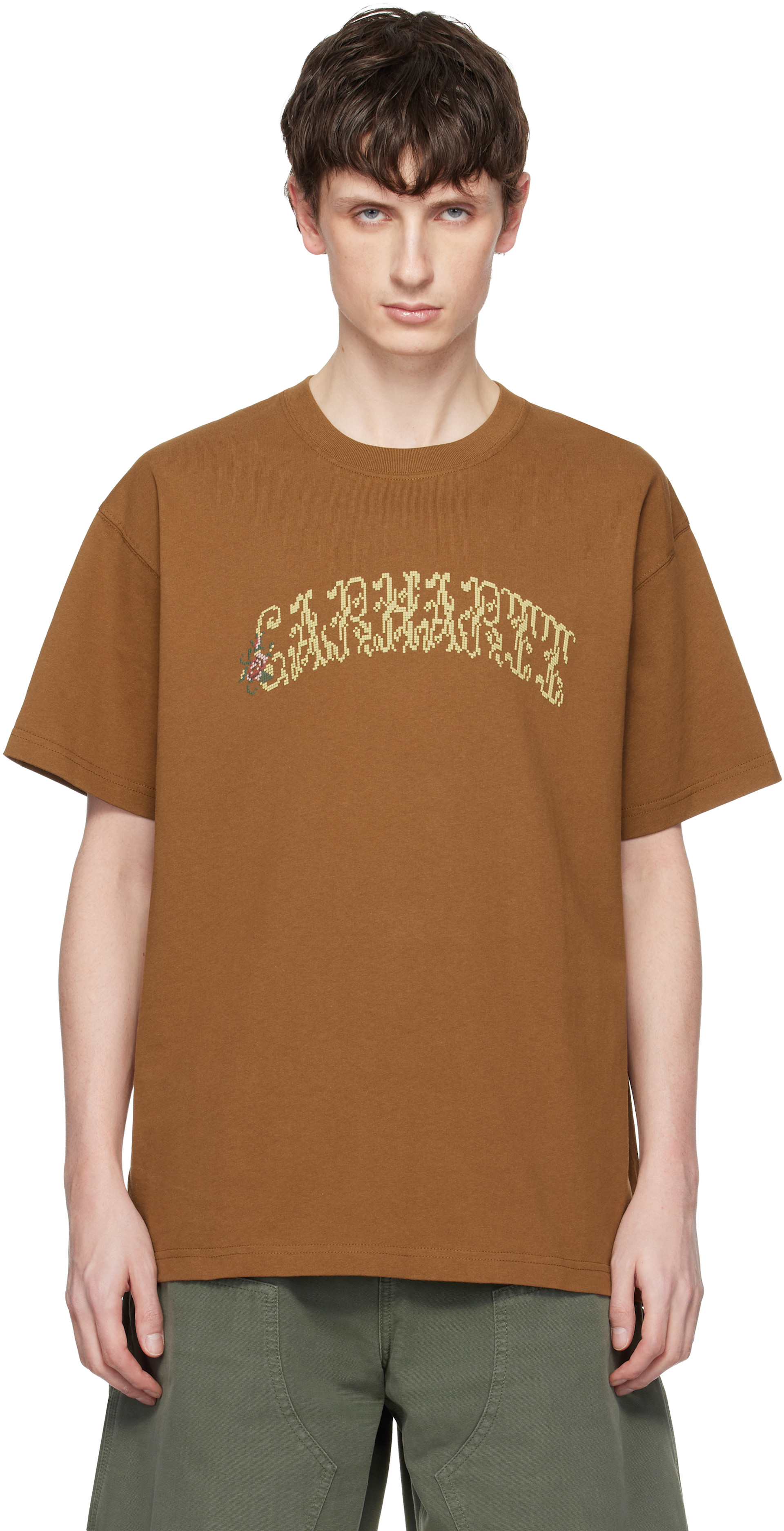 monogram ロゴtシャツ (タン・ベージュ・キャメル) Carhartt Work In Progress: Tan Monogram T-shirt | SSENSE Canada