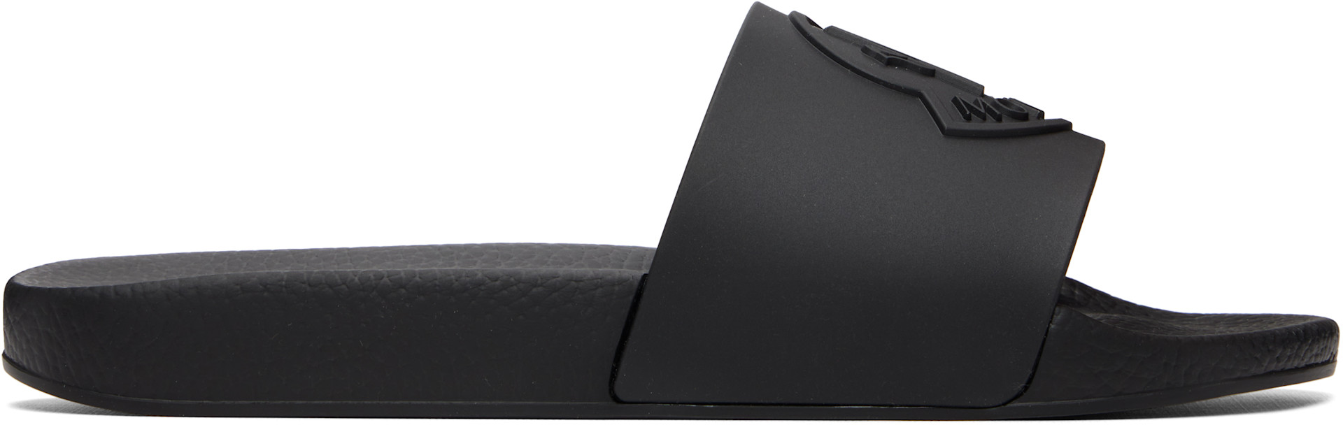 Moncler: Black Basile Rubber Pool Slides | SSENSE
