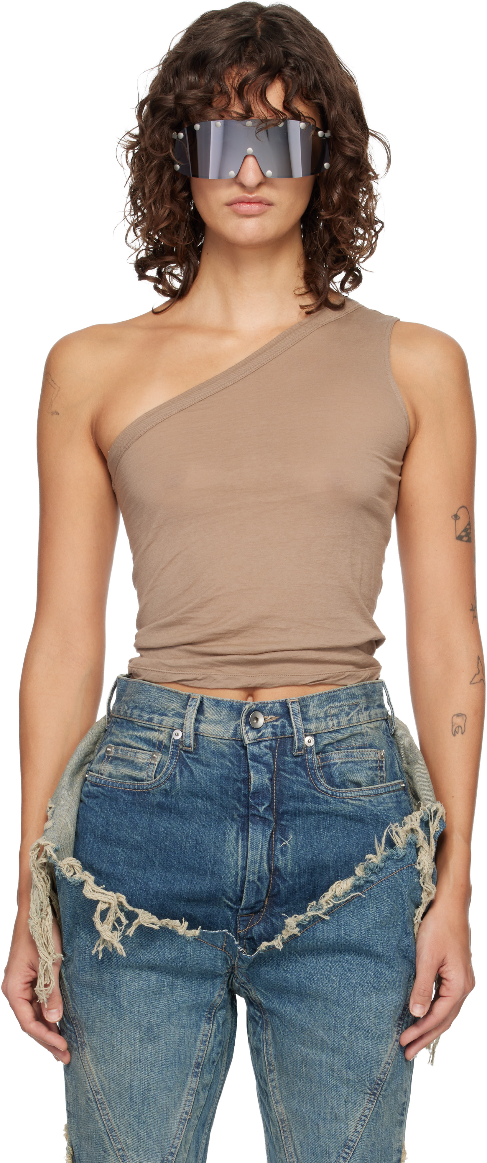 トップス Rick Owens rib long tanktop drkshdw Rick Owens DRKSHDW Tank Tops & Camisoles for Women | SSENSE