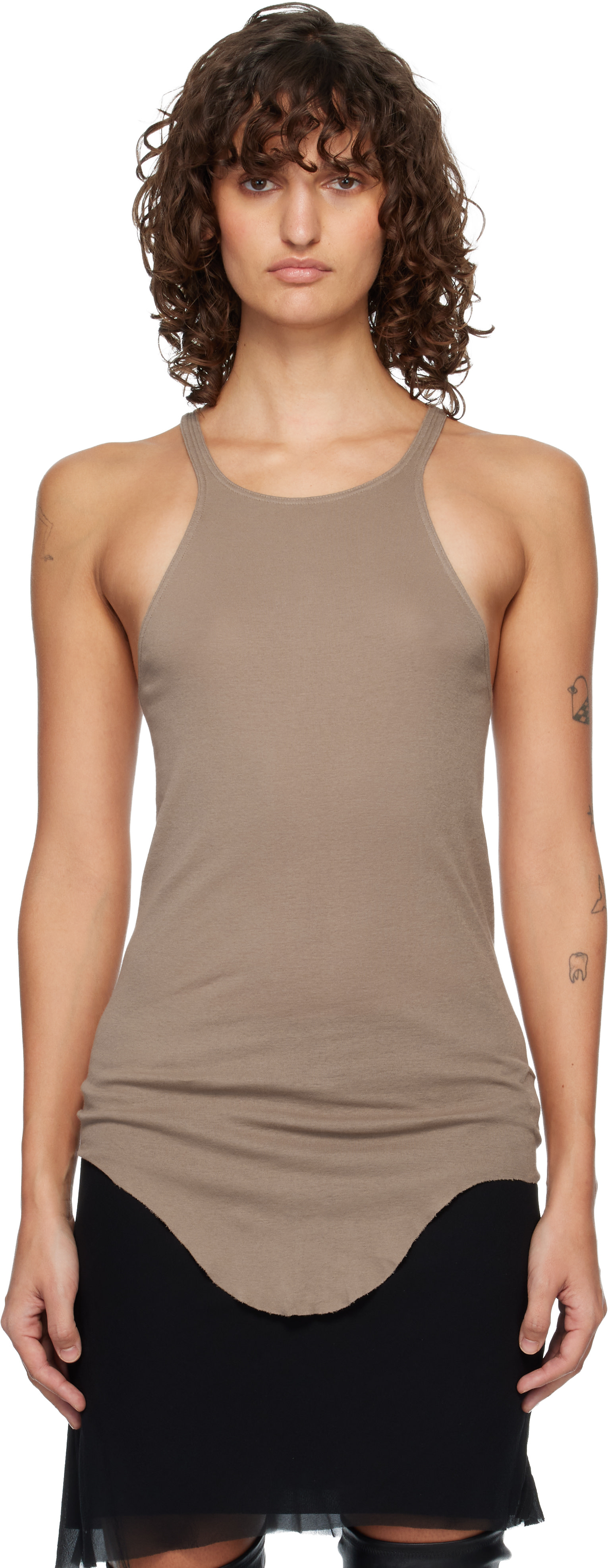 Rick Owens DRKSHDW: トープ Temple レーサーバック タンクトップ