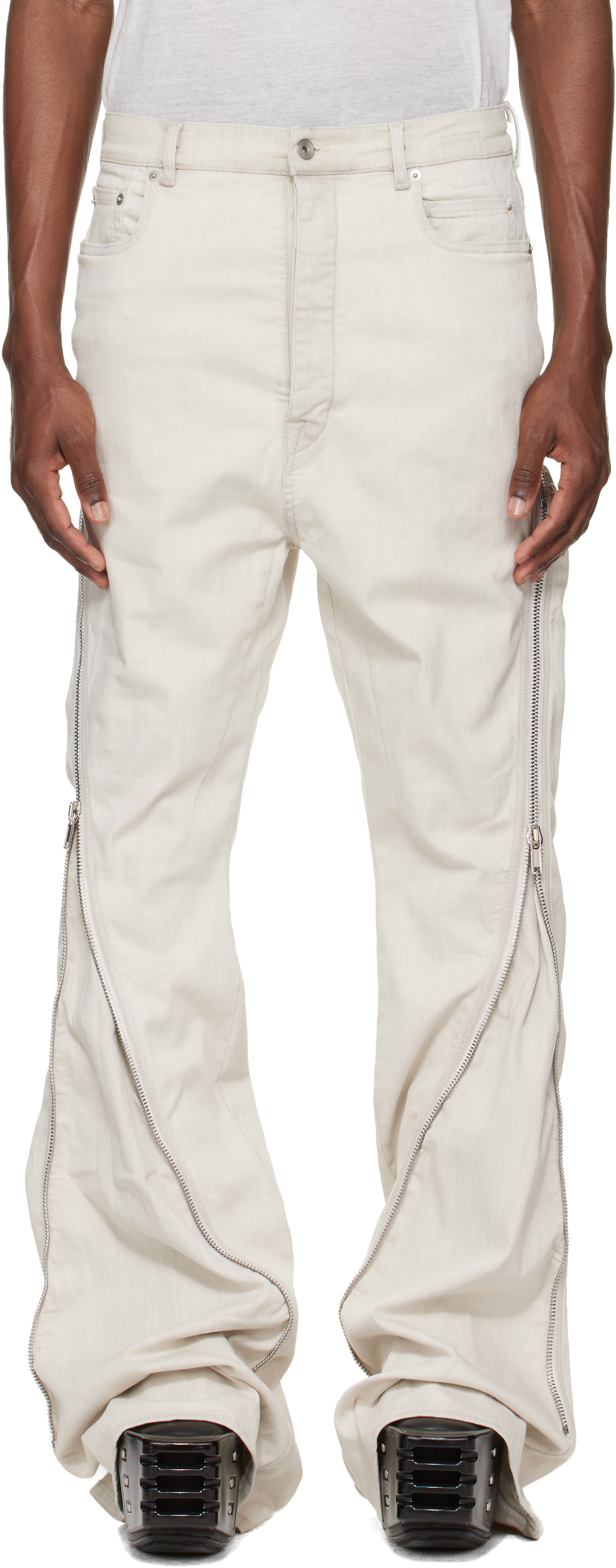 Rick Owens DRKSHDW: Off-White Temple Bolan Banana Jeans | SSENSE
