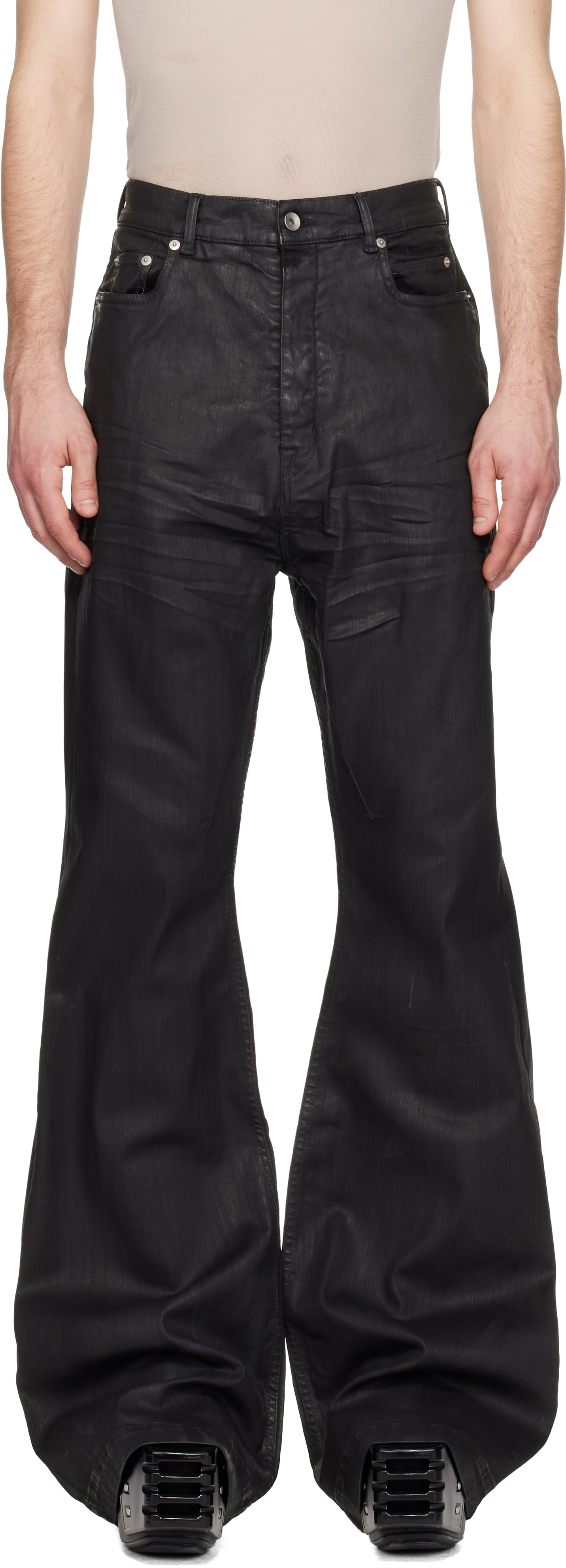Rick Owens ブーツカット　デニム Rick Owens DRKSHDW: ブラック Temple Bolan ブーツカット ジーンズ