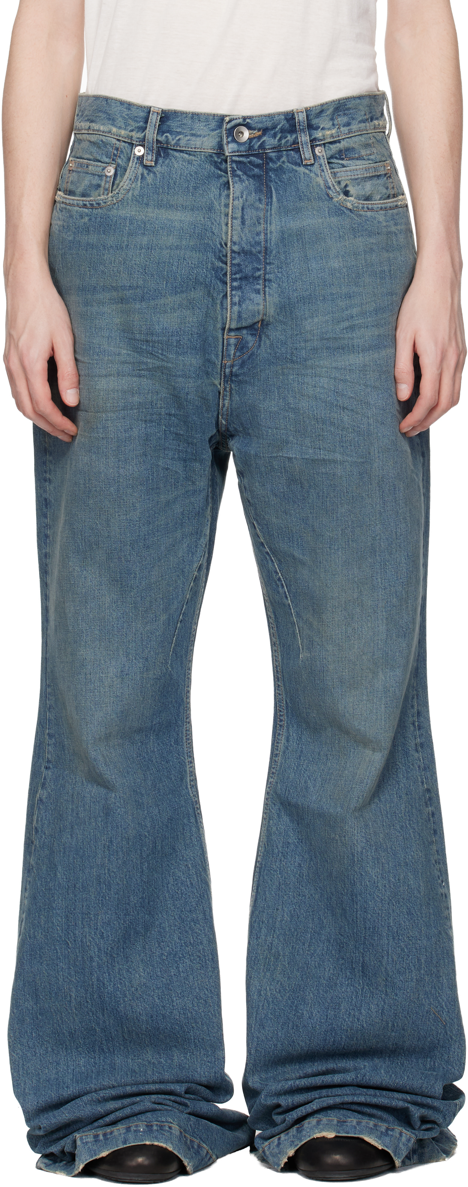 Rick Owens DRKSHDW: Blue Temple Bolan Bootcut Jeans | SSENSE